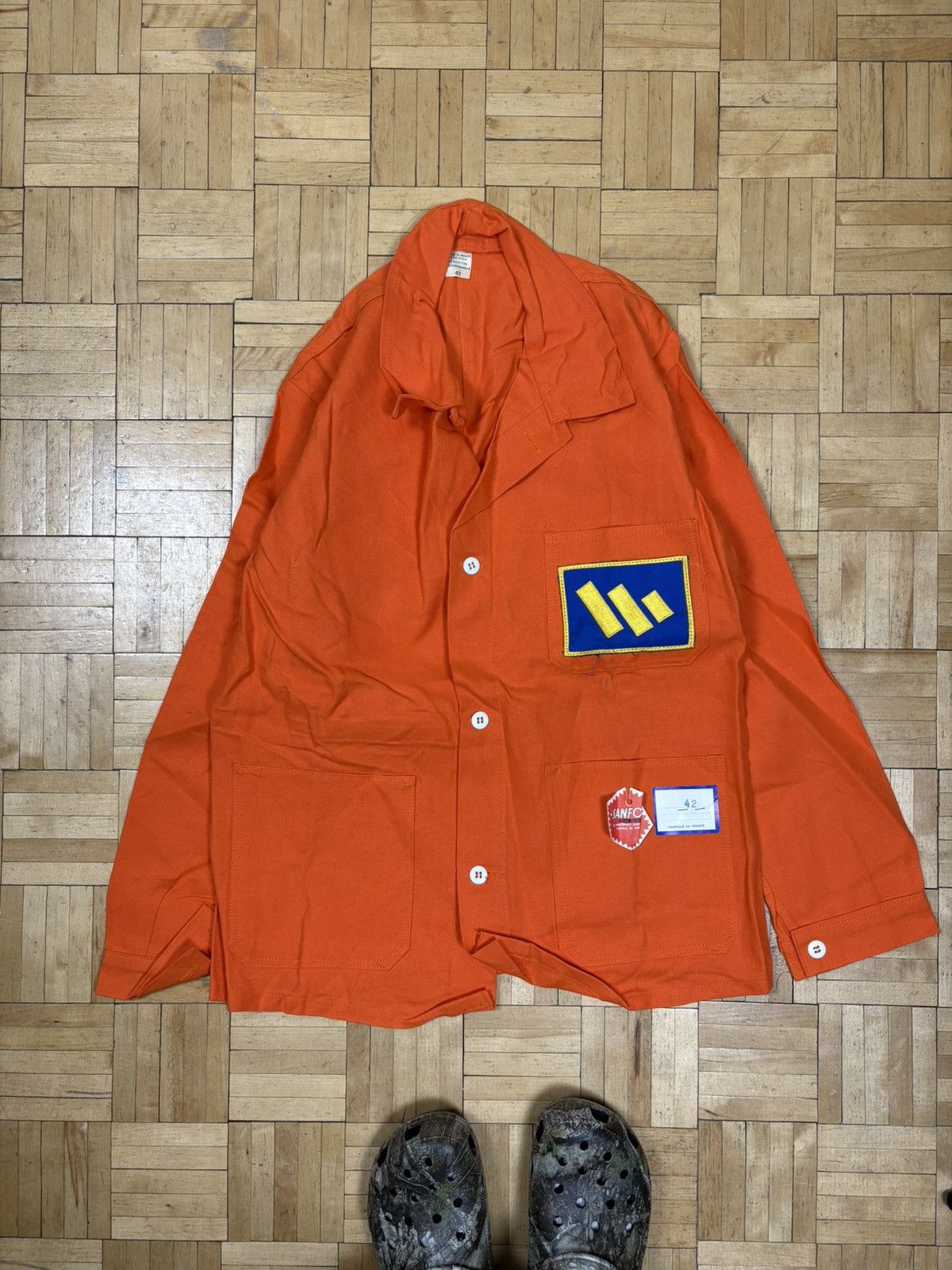 Le Laboureur nos 70s French chore coat orange made in France Size US S / EU 44-46 / 1 - 2 Thumbnail