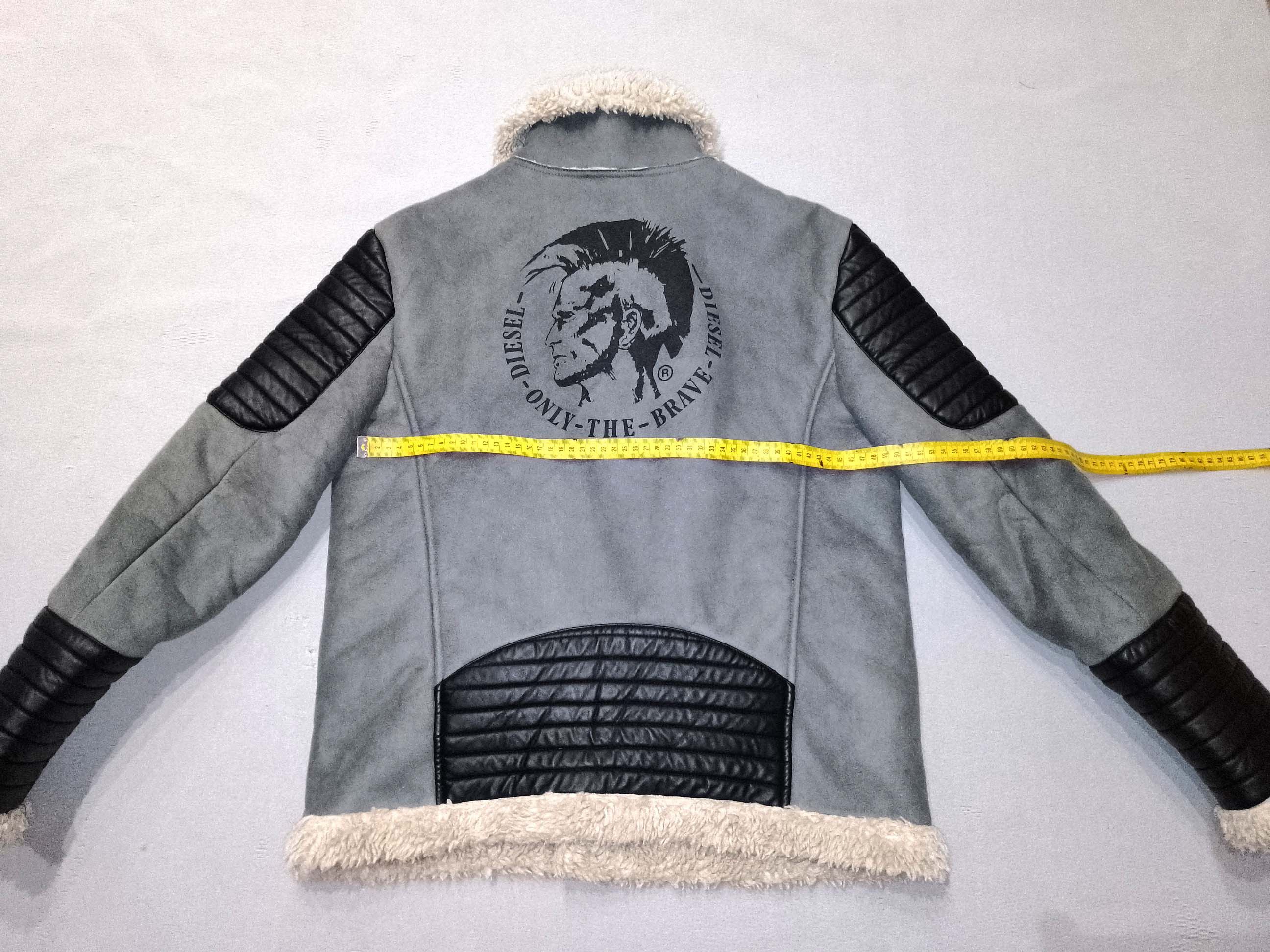 Diesel Diesel Faux Fur Jacket - Gray - Bold Indian Logo Size L / US 10 / IT 46 - 16 Thumbnail