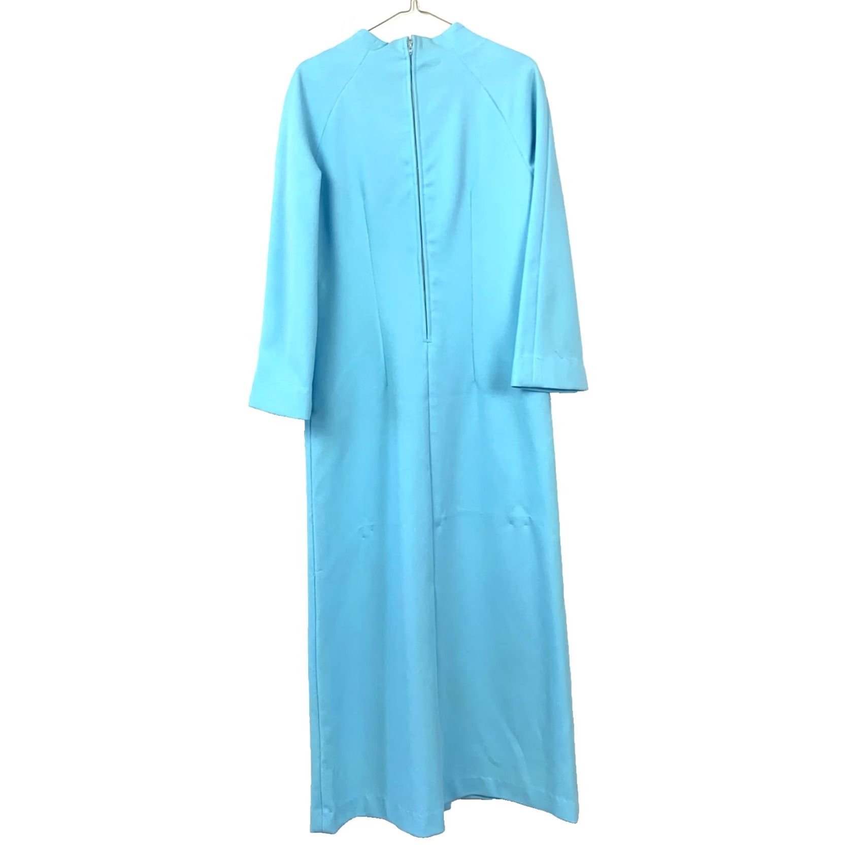 Vintage Vintage Handmade Blue Maxi Dress 1960s 60s Polyester Chest 35" Casual Eveningwear Menonite Size XXS / US 00 / IT 34 - 6 Thumbnail