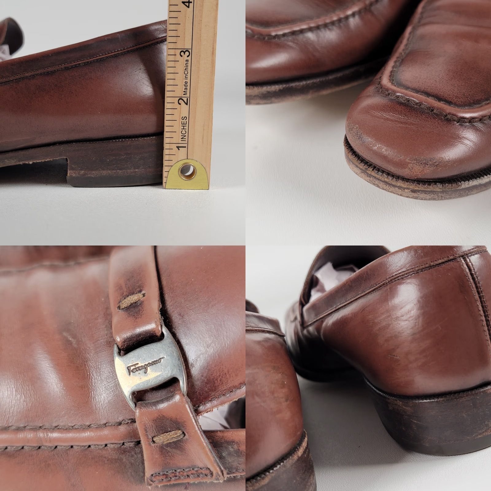Salvatore Ferragamo Salvatore Ferragamo Dress Loafer Shoes Brown 9.5 D Men Split Square Toe Leather Slip On Made in Italy Mens Size US 10 / EU 43 - 8 Thumbnail