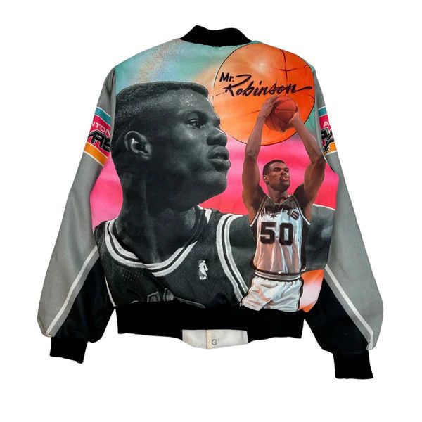 image of Vintage 90's David Robinson Spurs Chalkline Varisty Jacket, Men's (Size Small)