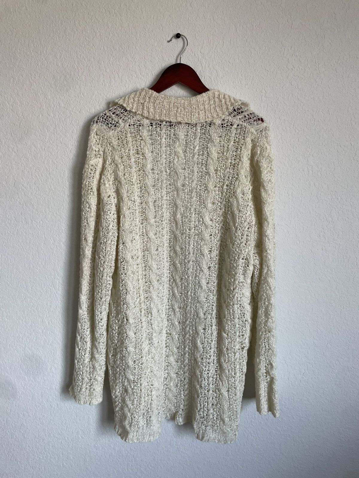 White Sheer Big Cardigan Size 46