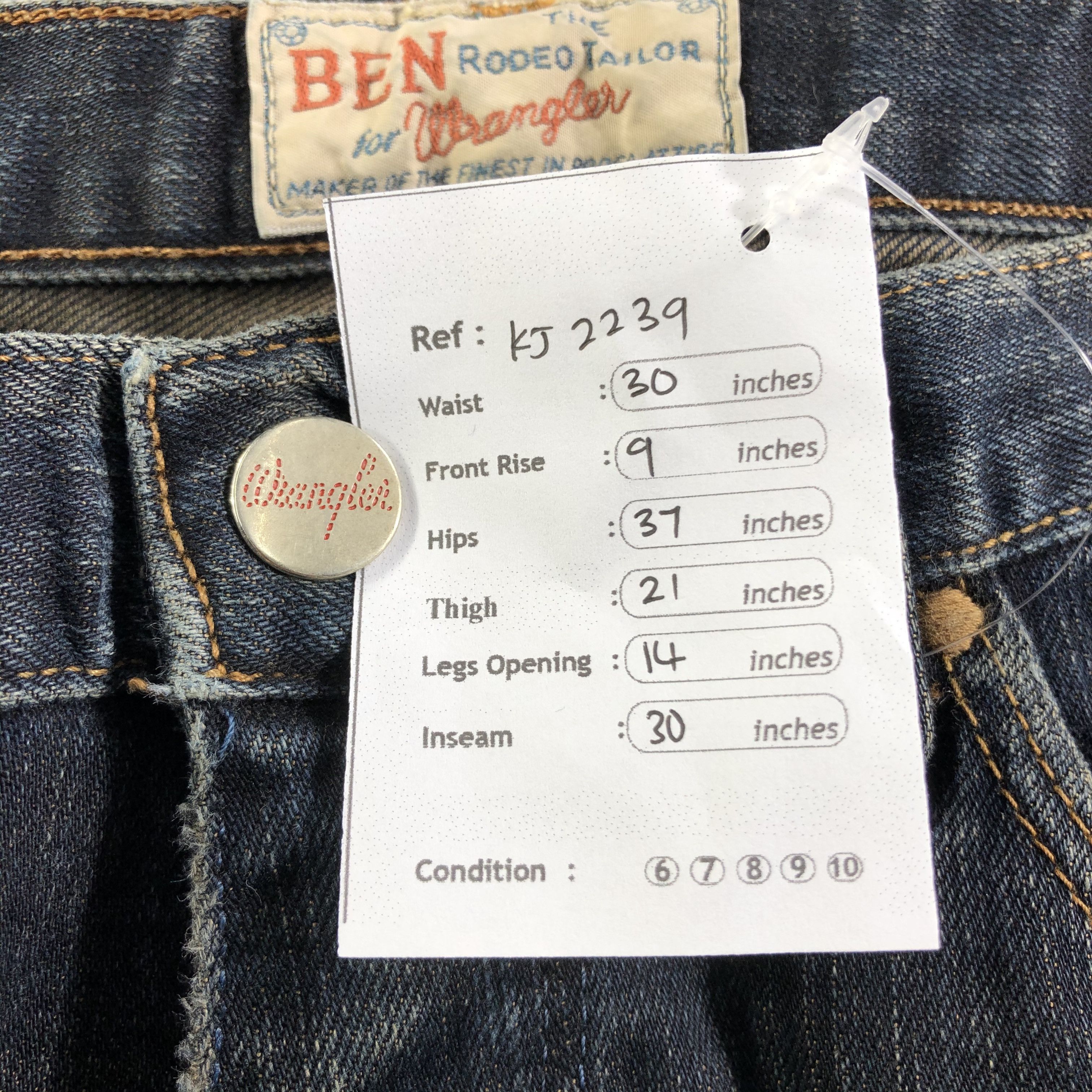Vintage Vintage Wrangler Blue Bell Jeans Faded Denim KJ2239 Size US 30 / EU 46 - 11 Thumbnail