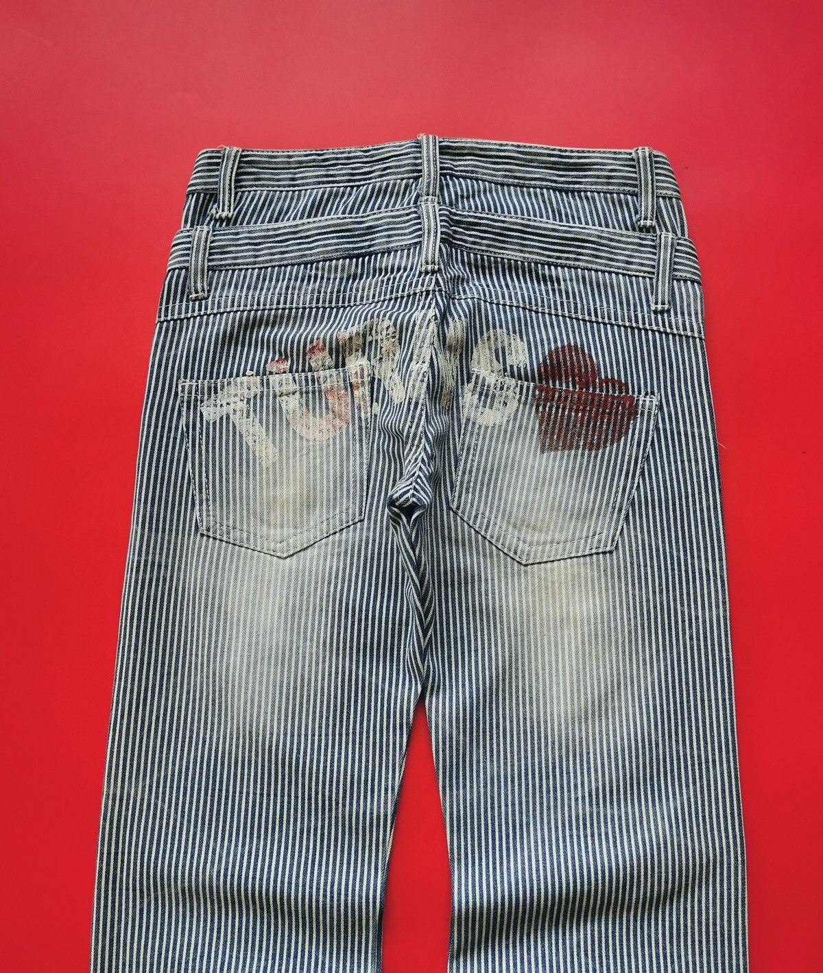 Kapital Colza Japan Hickory Patch Print Double Waist Jeans Size US 30 / EU 46 - 5 Thumbnail