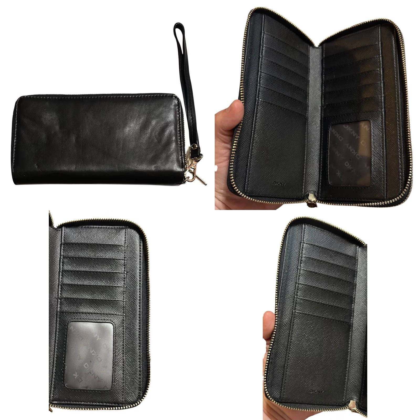 DKNY DKNY WALLET SHINY LEATHER WRISTLET BLACK WOMEN'S ONE SIZE Size ONE SIZE - 9 Thumbnail