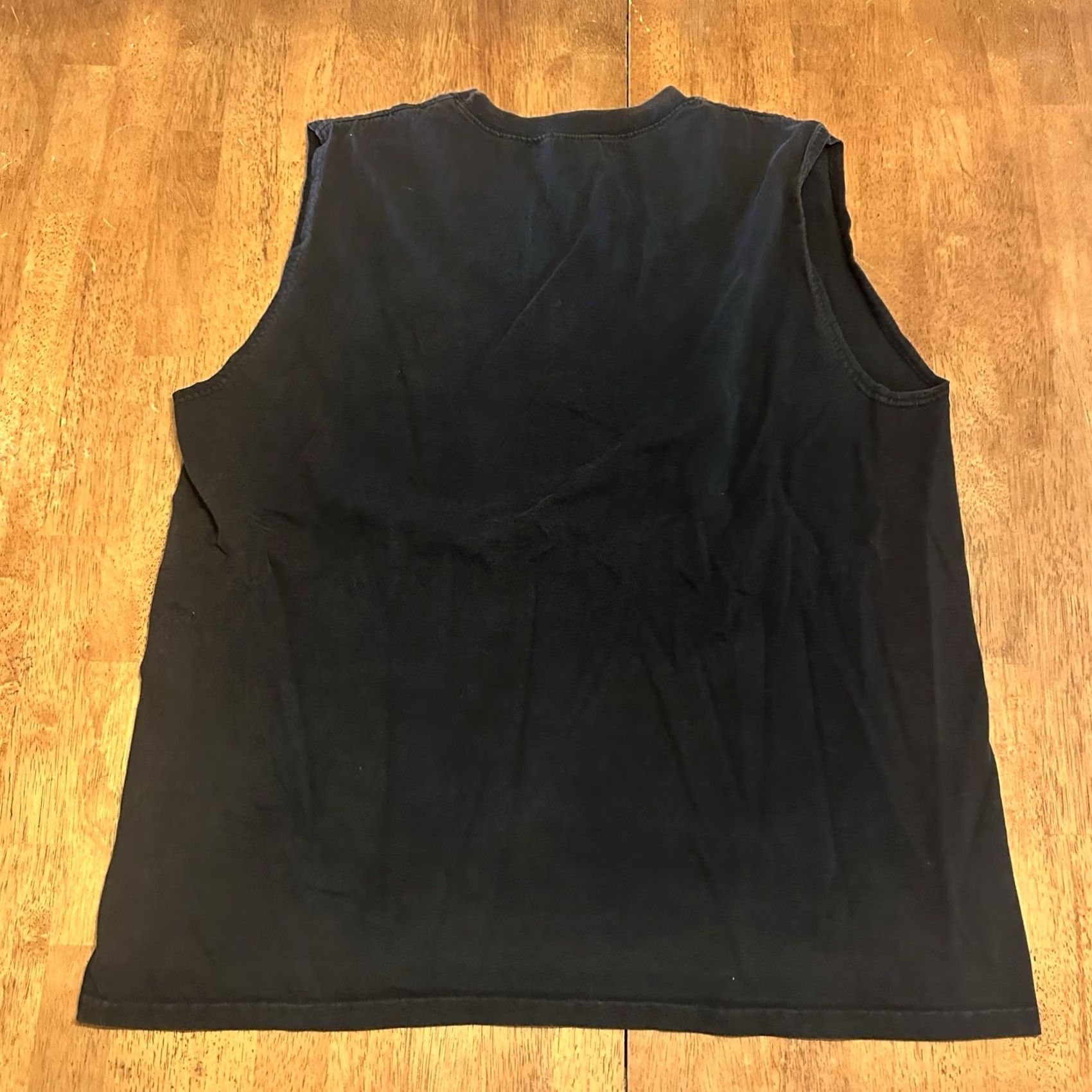 Nike VINTAGE Nike Basketball Tank Top Shirt XL Black Neck Center Swoosh Bleach Size US XL / EU 56 / 4 - 3 Thumbnail