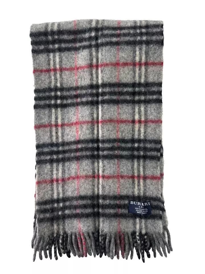 Burberry Burberry Classic Check Grey 100% Lambswool Unisex Scarf Size ONE SIZE - 4 Thumbnail