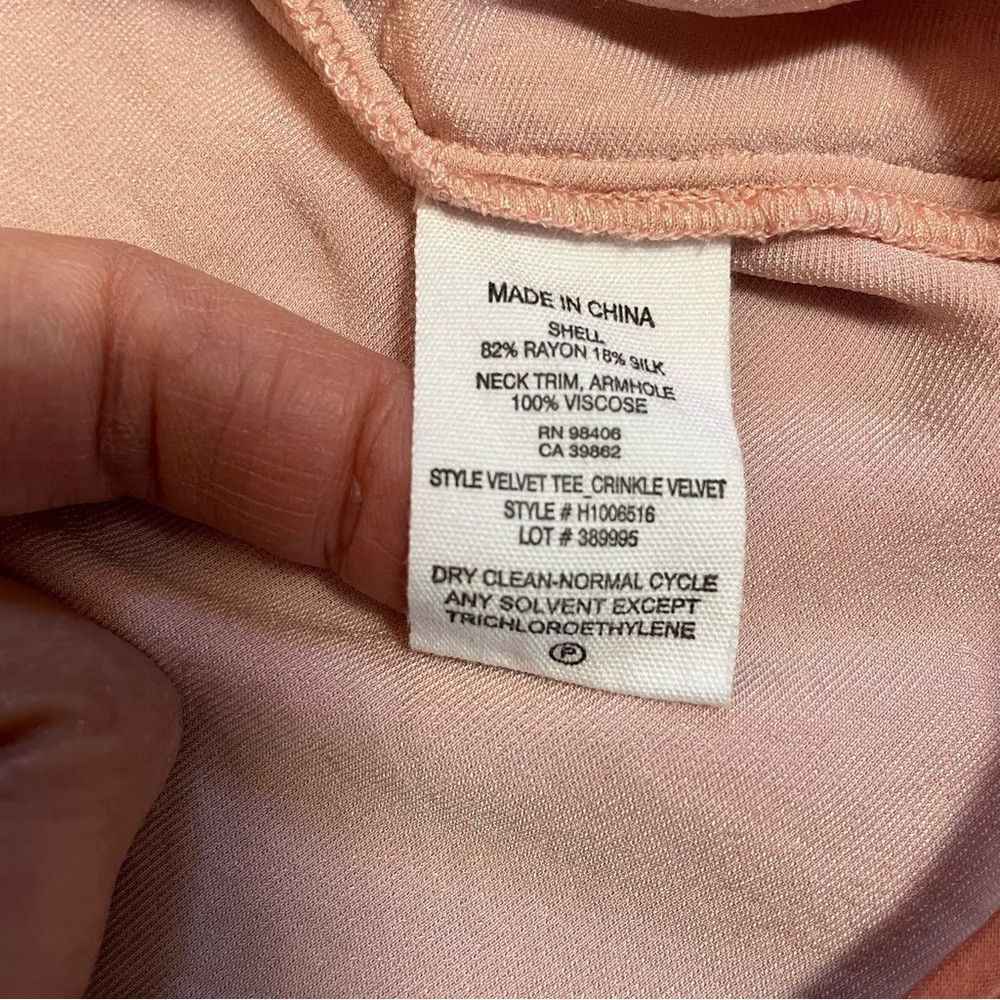 Theory New Theory Crushed Crinkle Velvet Antique Rose Rayon Silk T Size XS / US 0-2 / IT 36-38 - 7 Thumbnail