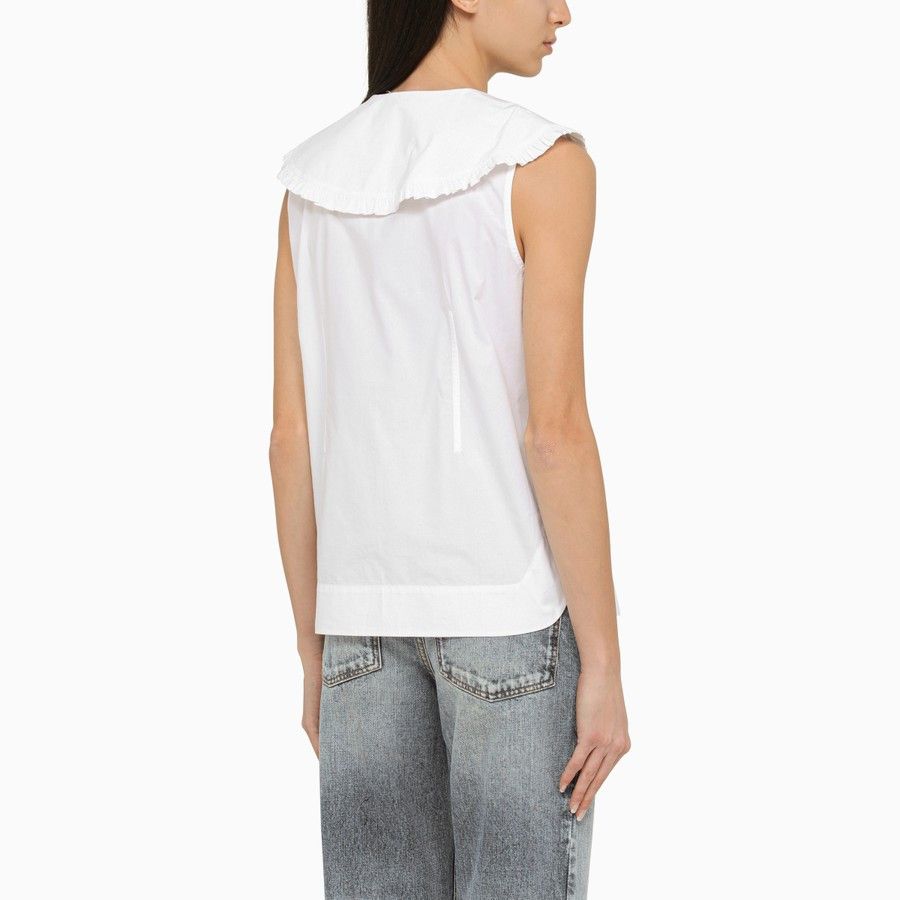 Ganni o1d2blof0824 Cotton Shirts in White Size XS / US 0-2 / IT 36-38 - 3 Thumbnail