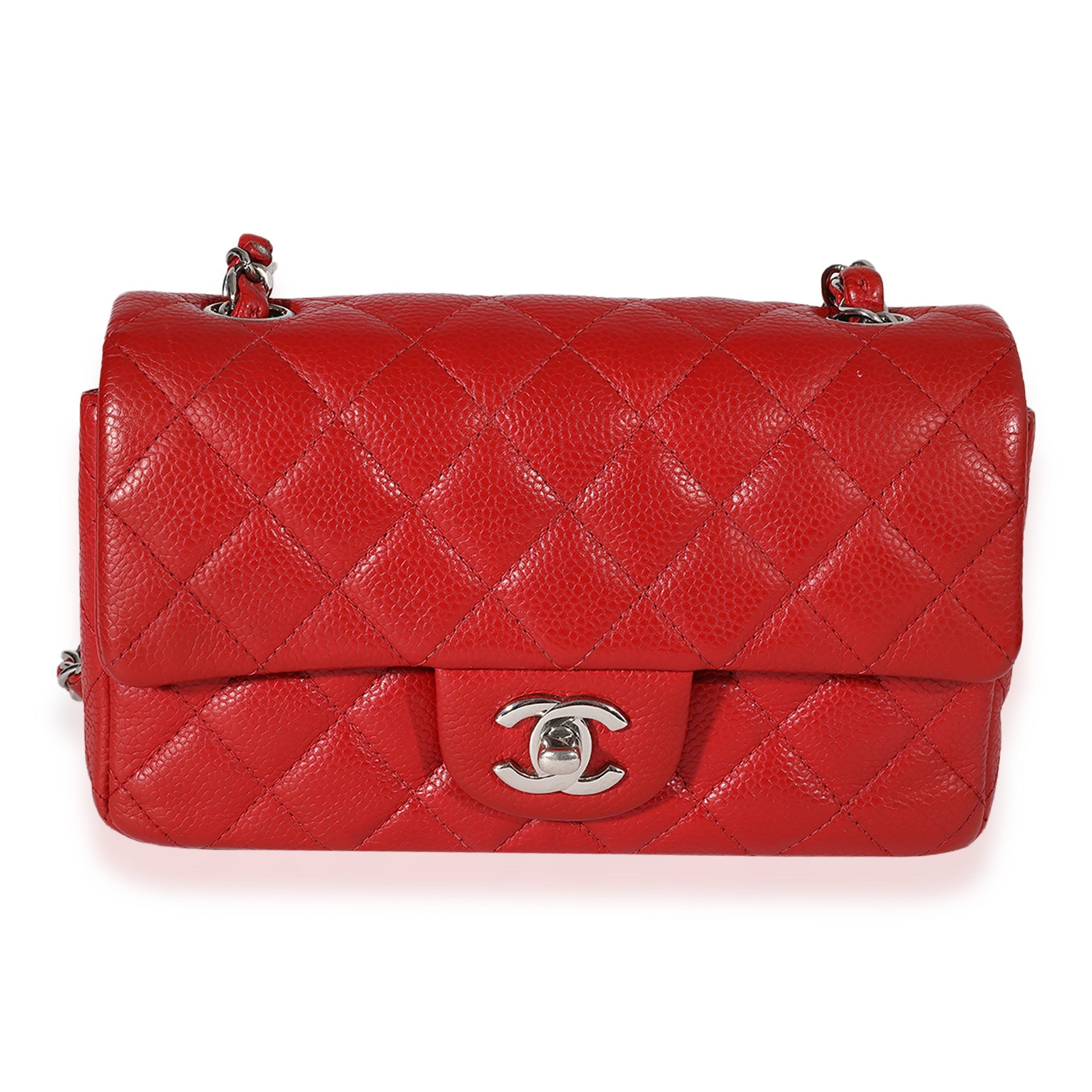 Chanel Chanel Red Quilted Caviar Mini Rectangular Classic Flap Size ONE SIZE - 1 Preview