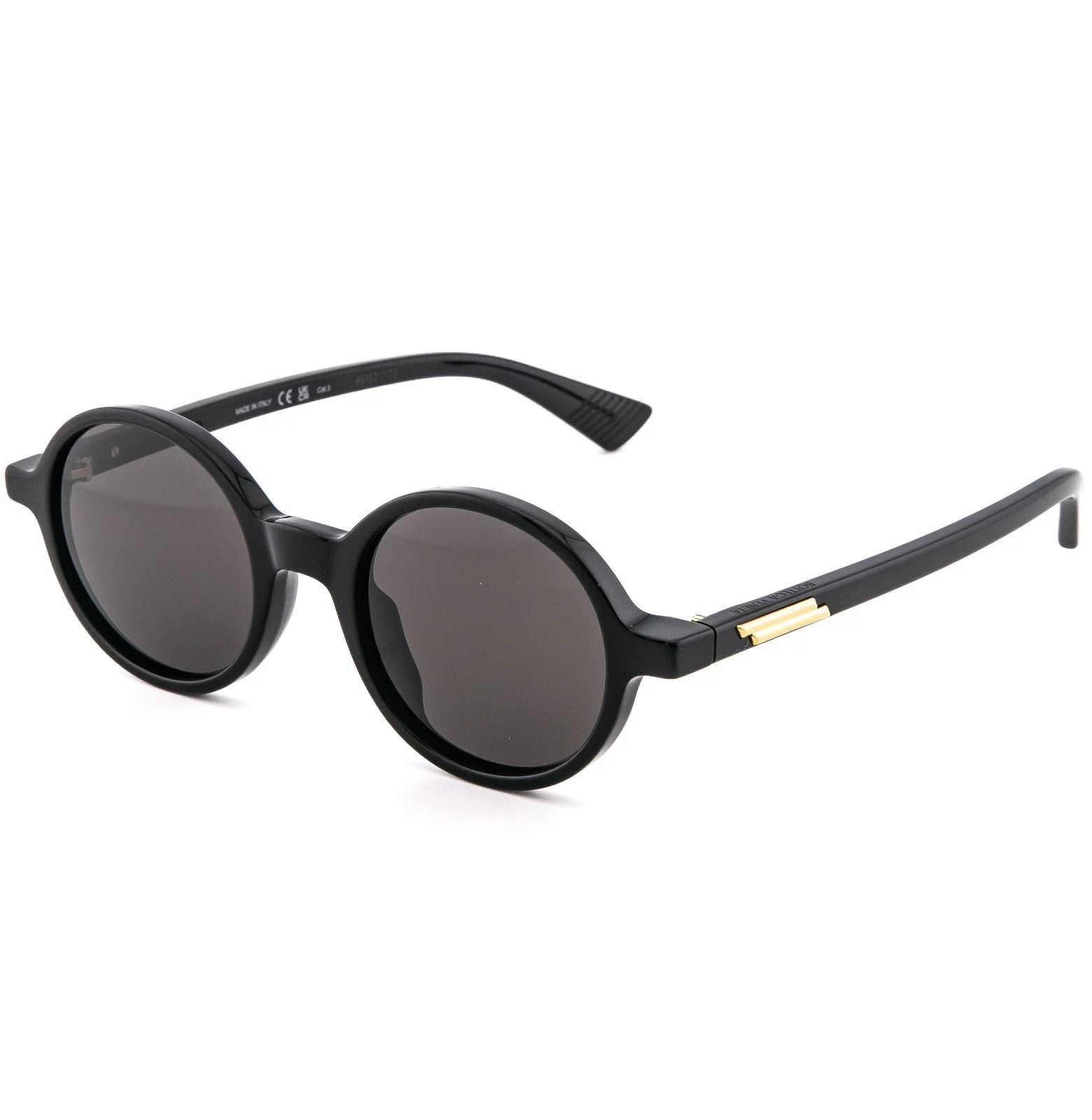 Bottega Veneta BOTTEGA VENETA 1430 BV1430S Black Classic Round Sunglass 001 Size ONE SIZE - 4 Thumbnail
