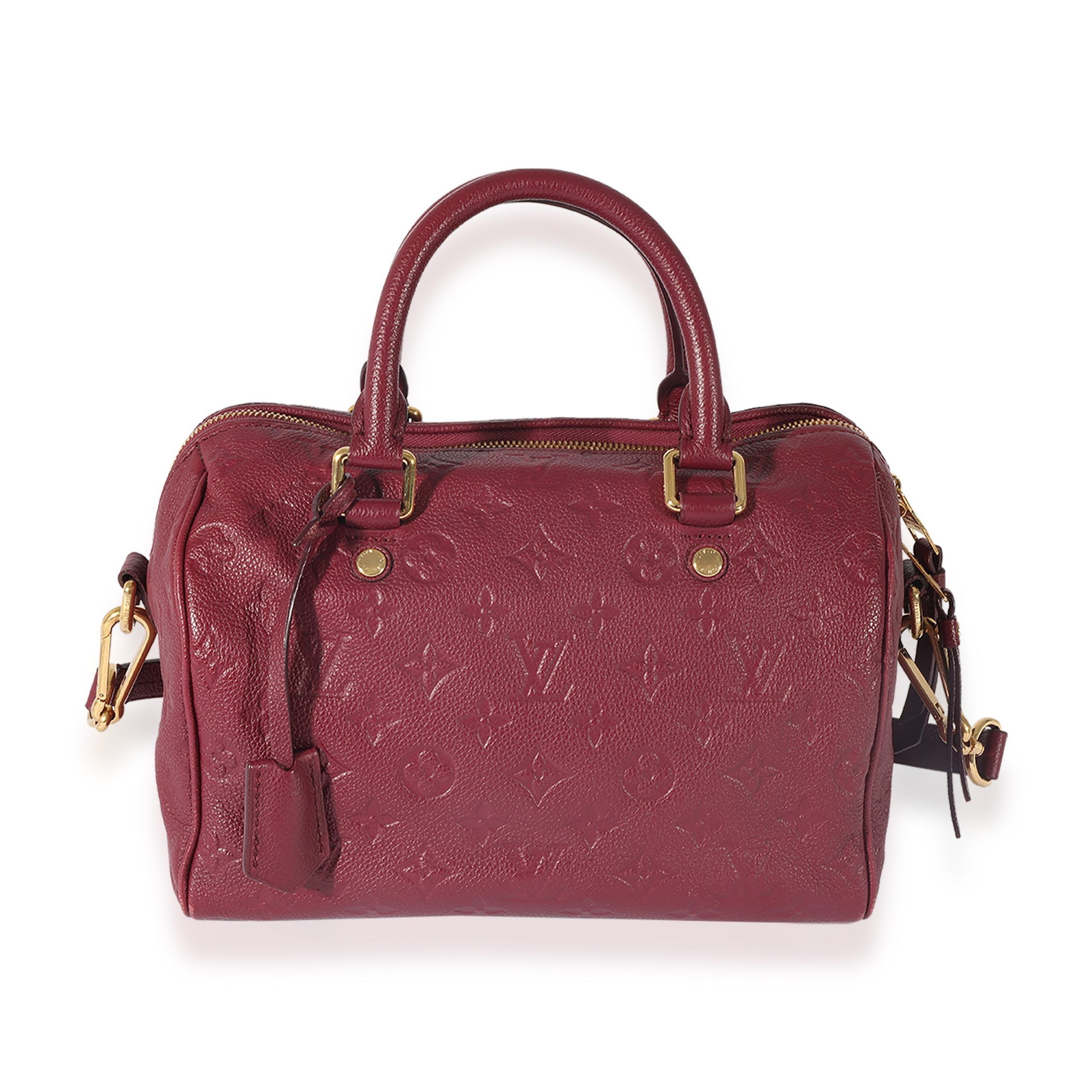 image of Louis Vuitton Monogram Empreinte Speedy Bandoulière 25 in Black, Women's