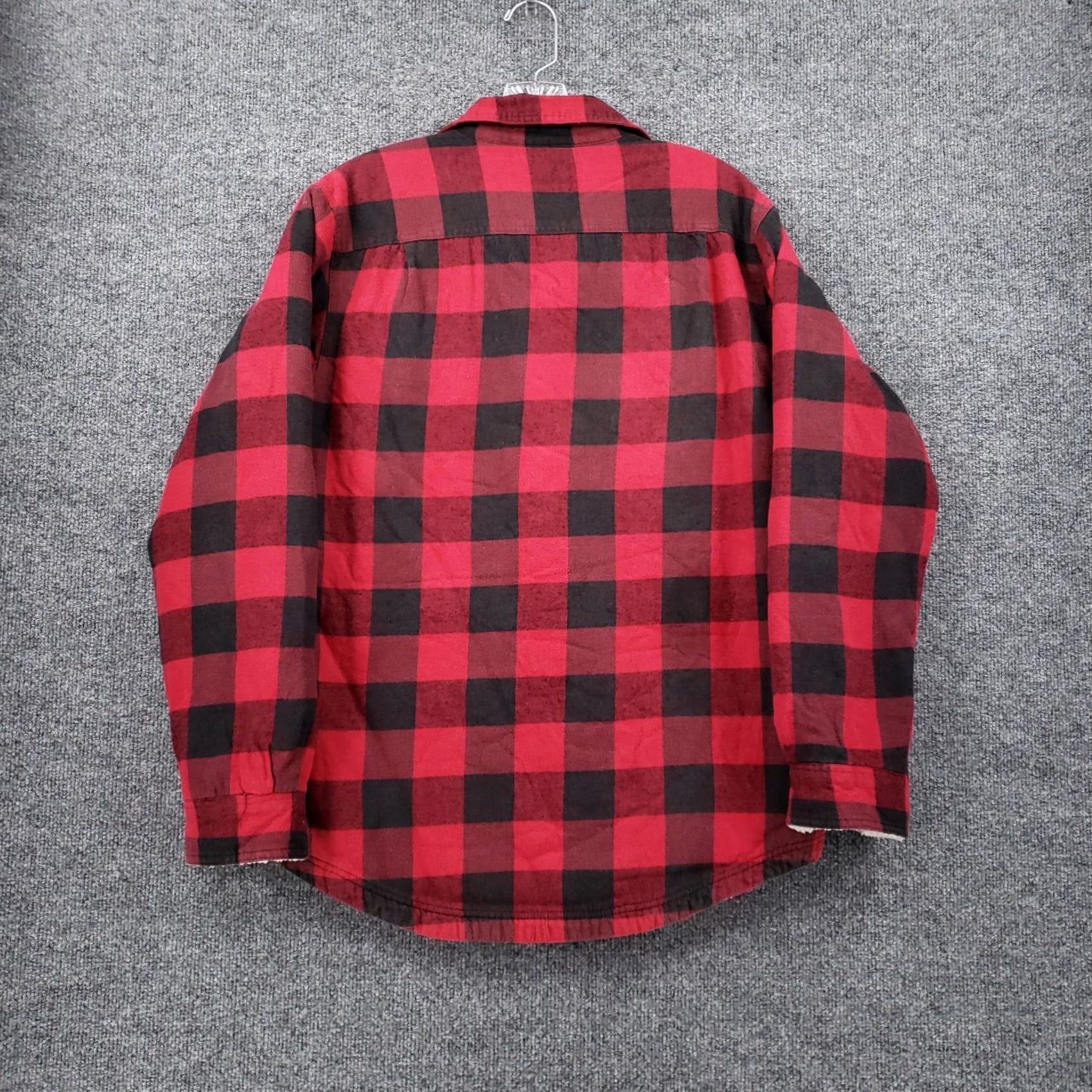 Club Room Club Room Shirt Jacket Mens S Red Plaid Sherpa Lined Button Up Mid-Length Coat Size US S / EU 44-46 / 1 - 2 Thumbnail