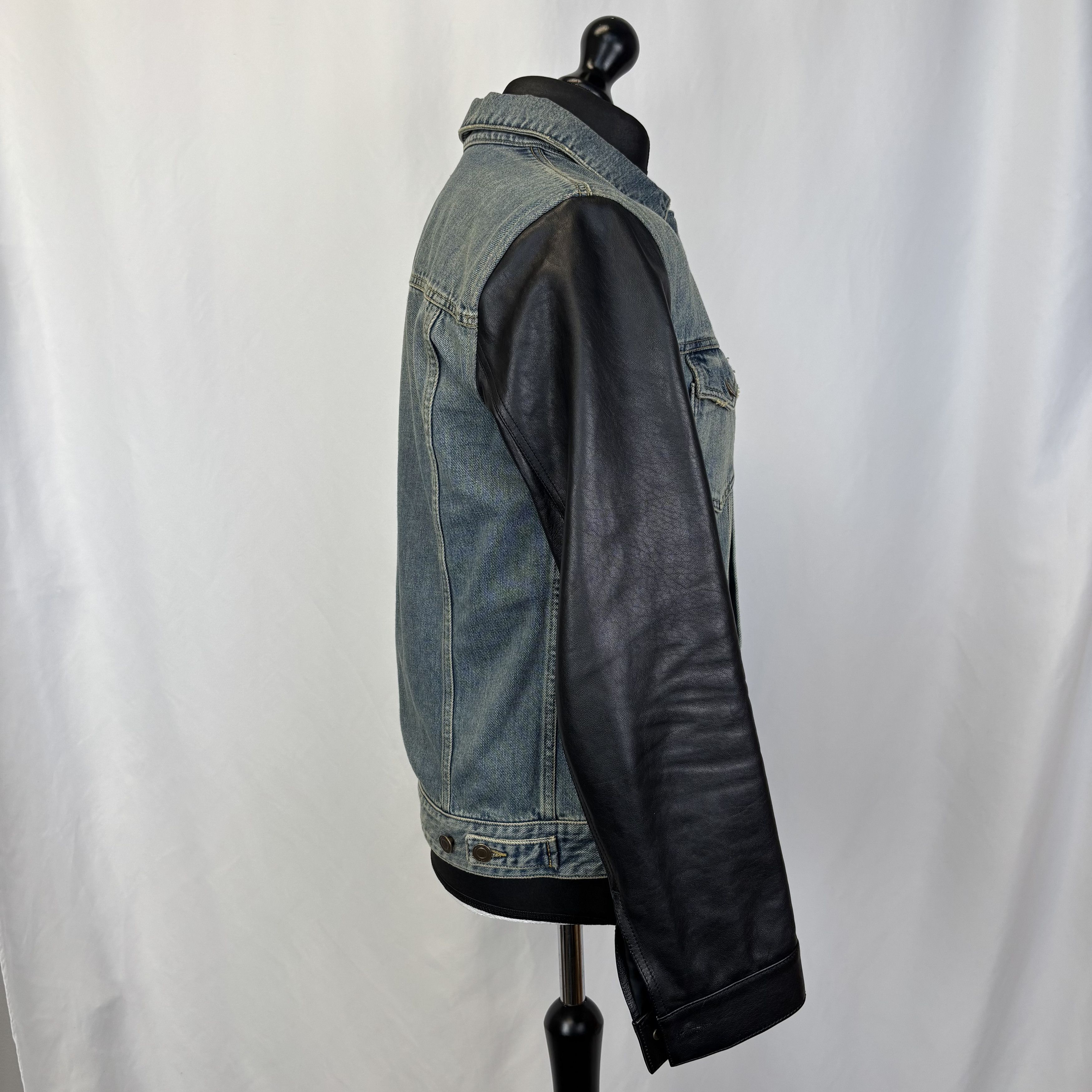 Saint Laurent Paris Saint Laurent Denim and Leather Jacket Size US L / EU 52-54 / 3 - 4 Thumbnail
