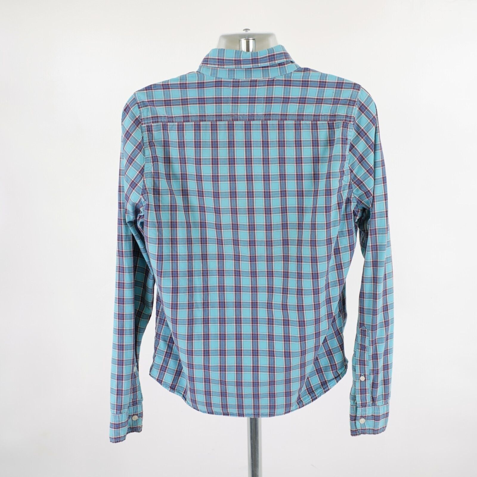 Hollister Hollister Teal Blue Red Plaid XL Button Down Pocket Front Size US XL / EU 56 / 4 - 7 Thumbnail