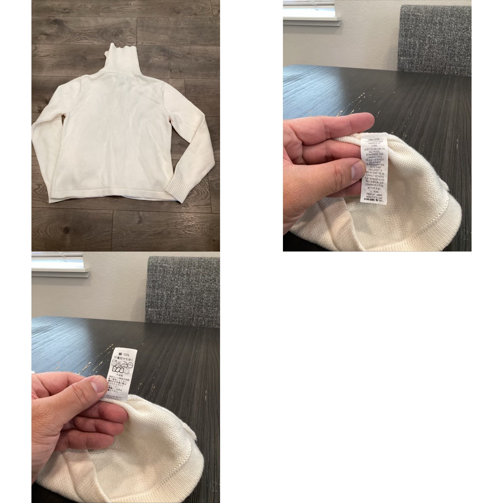 Vintage L.L. Bean Cable Knit Cardigan Sweater Collared Toggle Womens Small Cream 100% Cotton Size S / US 4 / IT 40 - 8 Thumbnail
