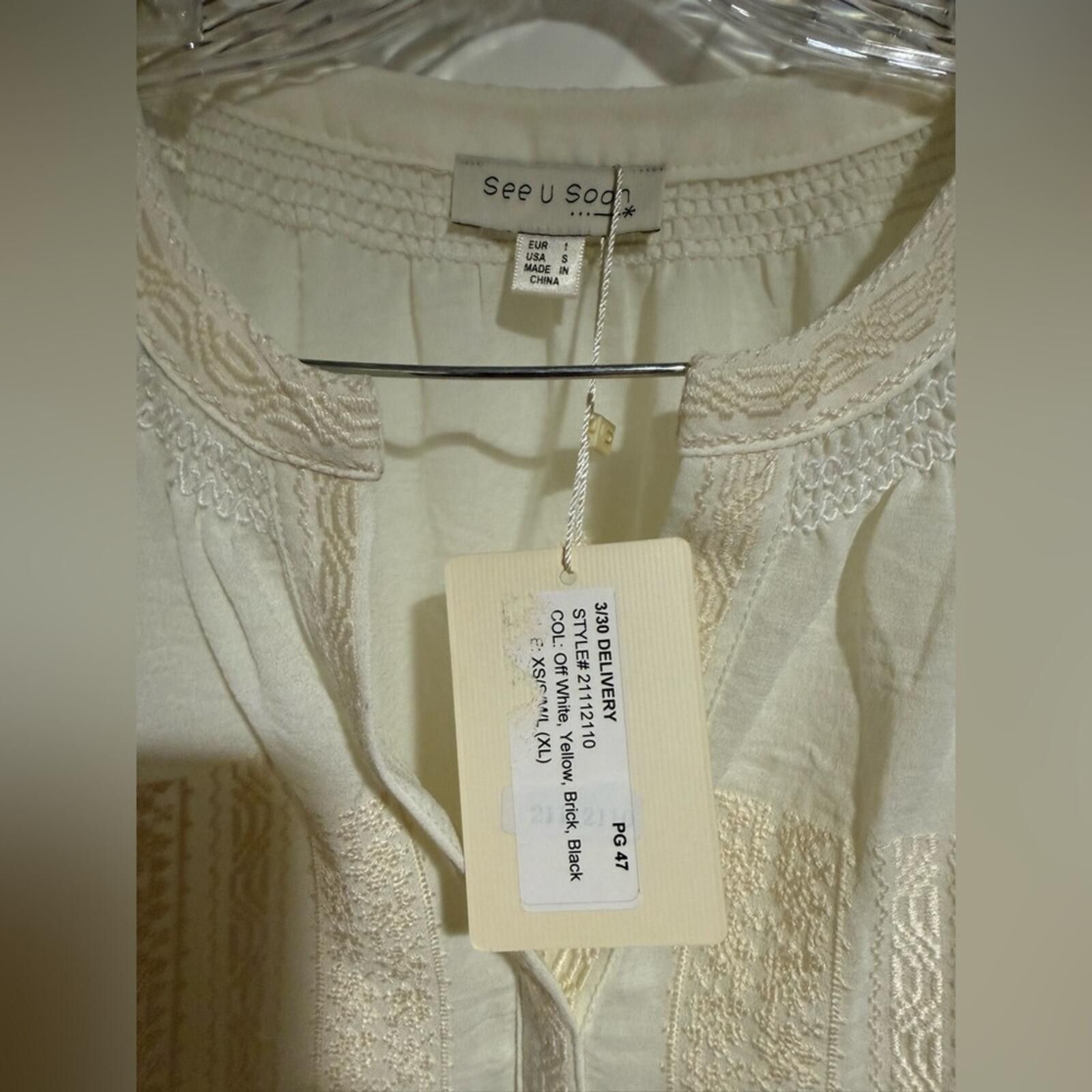 Other See U Soon Boho Cream Sleeveless Blouse, Size S Size S / US 4 / IT 40 - 2 Thumbnail