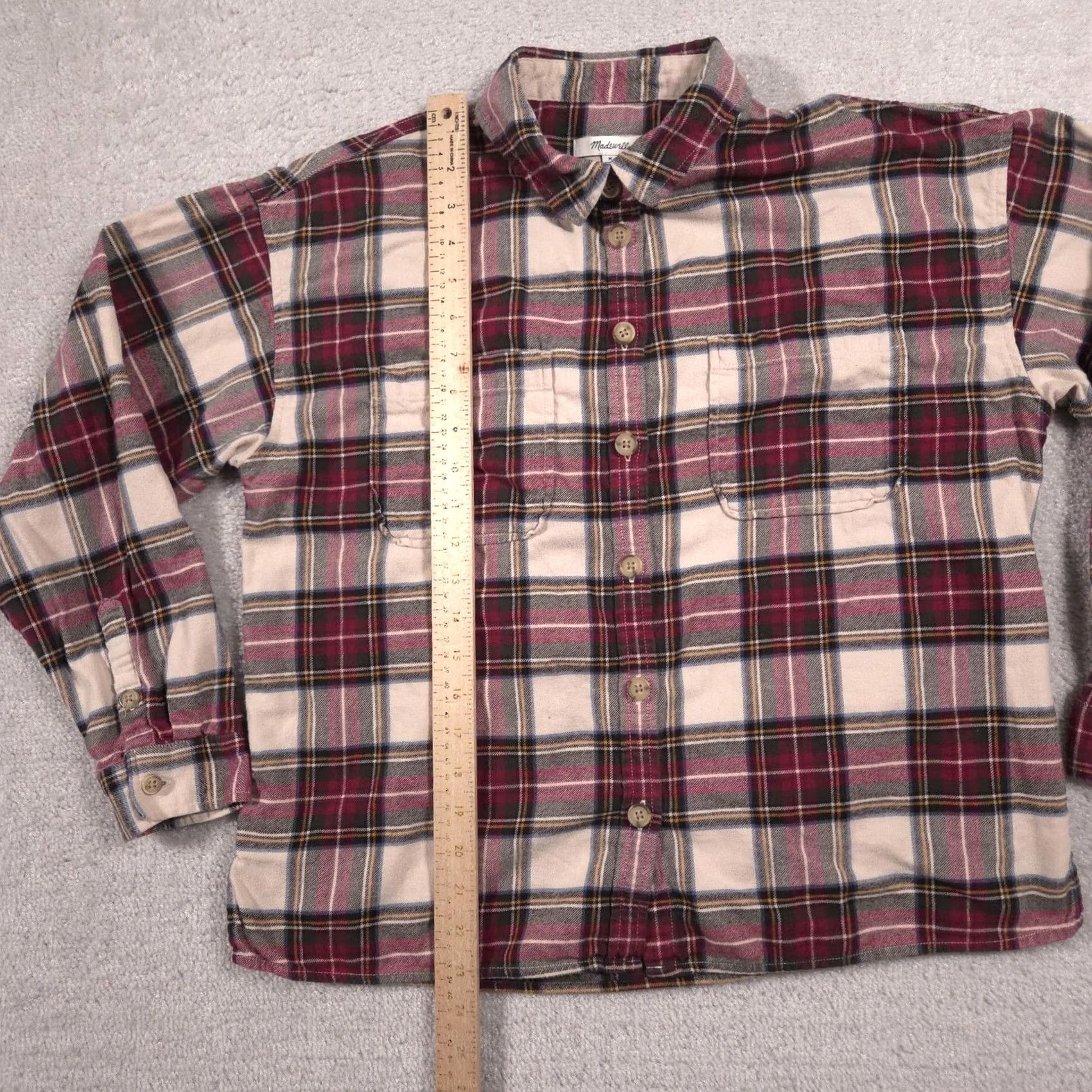 Madewell Madewell Shirt Womens Medium Red Plaid Flannel Button Front Long Sleeve Top Size M / US 6-8 / IT 42-44 - 7 Thumbnail