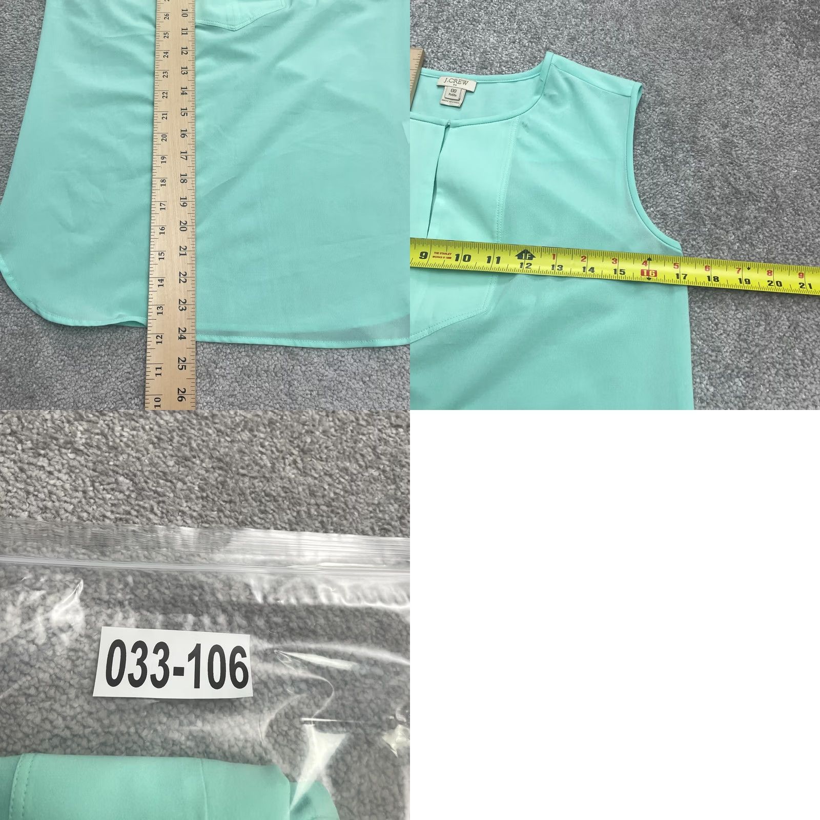 J.Crew J. Crew Drapey Keyhole Chiffon Tank Top Womens 00 Petite Green Sleeveless Casual Tank Shirt Petite Green Womens Size XXS / US 00 / IT 34 - 8 Thumbnail