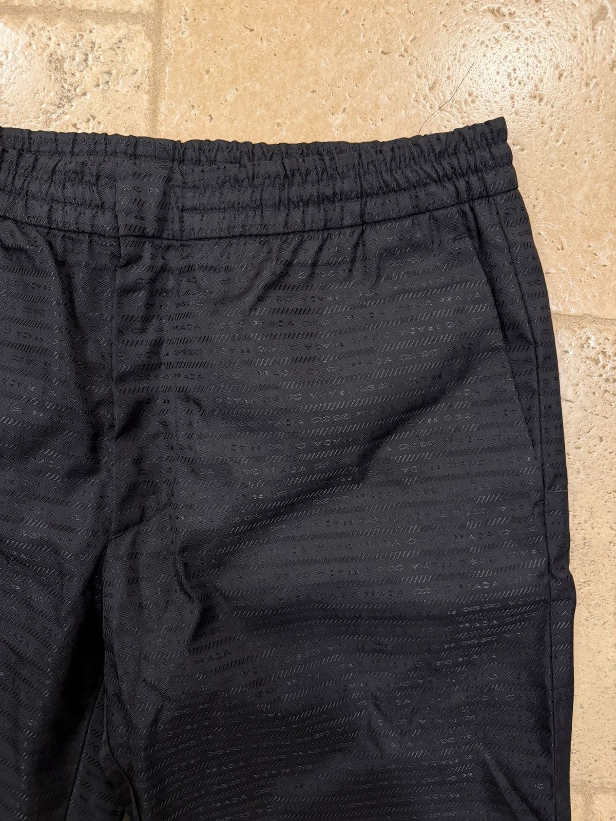 Prada Prada Re-Nylon Tonal Logo Print Monogram Black Track Pants Size US 36 / EU 52 - 5 Thumbnail