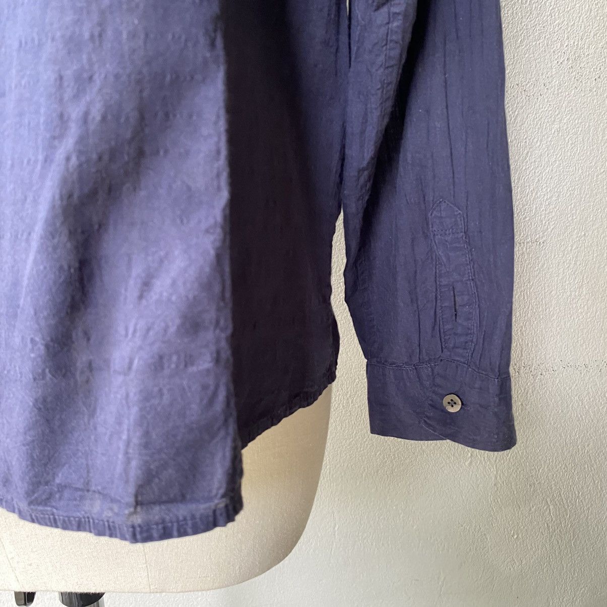 Issey Miyake Plantation Navy Textured Shirt Size XL / US 12-14 / IT 48-50 - 18 Thumbnail
