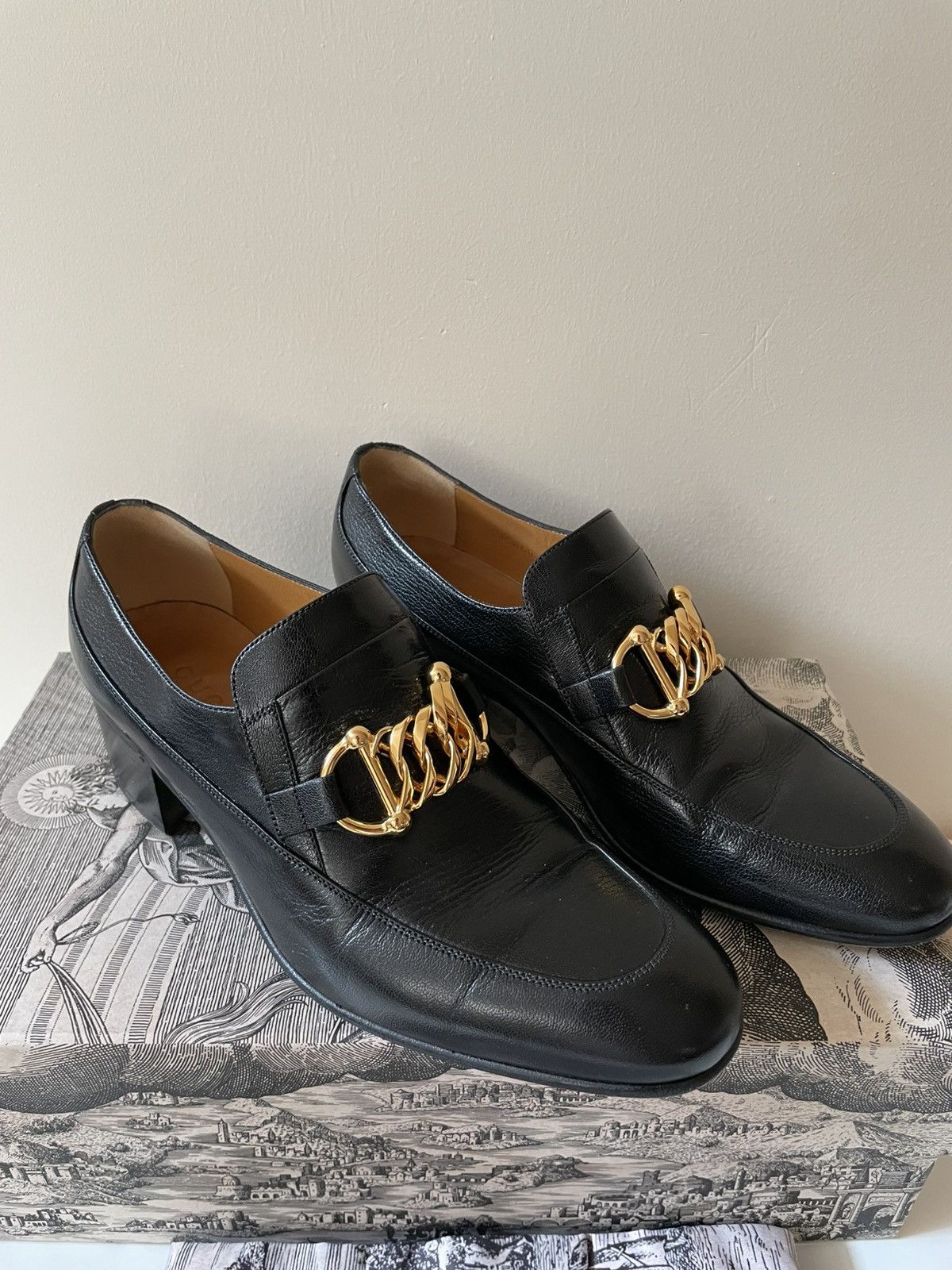 Gucci Gucci Moccasin Quentin Blk heels Size US 7 / EU 40 - 1 Thumbnail