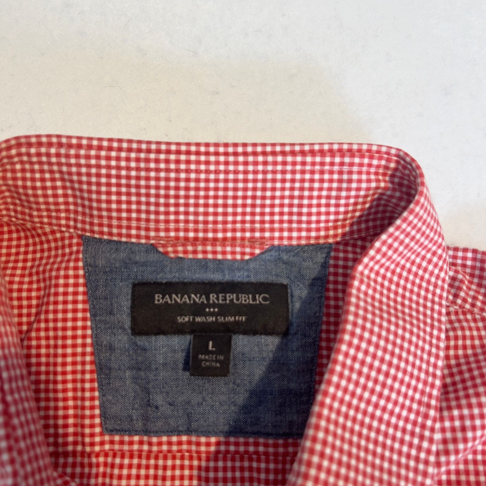 Banana Republic Banana Republic Factory Button Shirt Mens L SLIM FIT Red Size US L / EU 52-54 / 3 - 2 Thumbnail