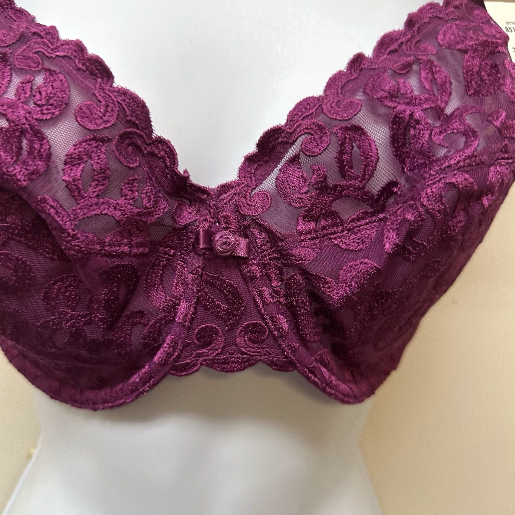 Vintage **Vintage Wacoal Purple Bullet Bra Size 36DD NEW NOS** User: New title: **Vintage Wacoal Purple Lace Bullet Bra Size 36DD NEW NOS** Size ONE SIZE - 3 Thumbnail