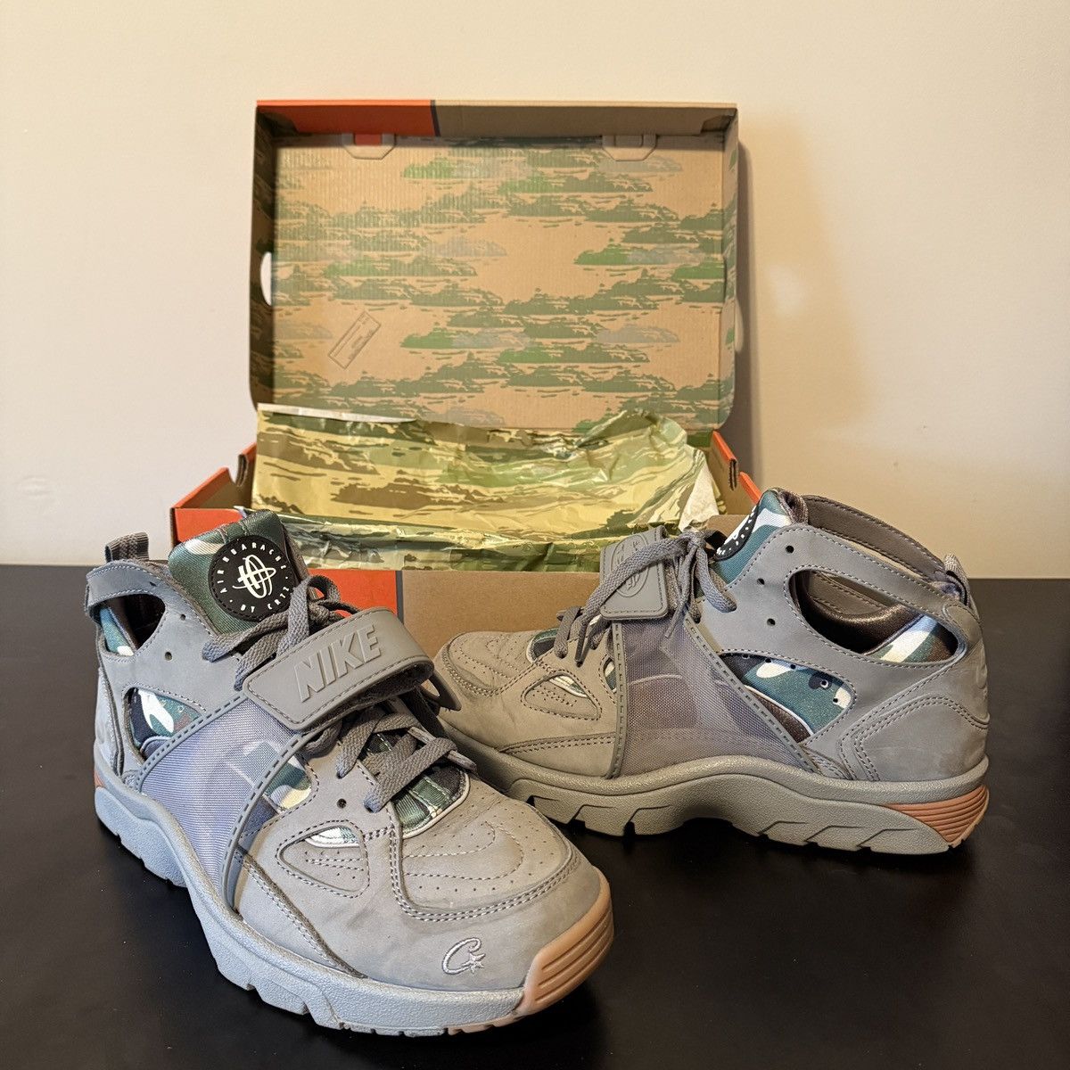 Corteiz × Nike Nike x Corteiz Air Trainer Huarache “Gully Grey” Sz 9.5 Size US 9.5 / EU 42-43 - 1 Thumbnail