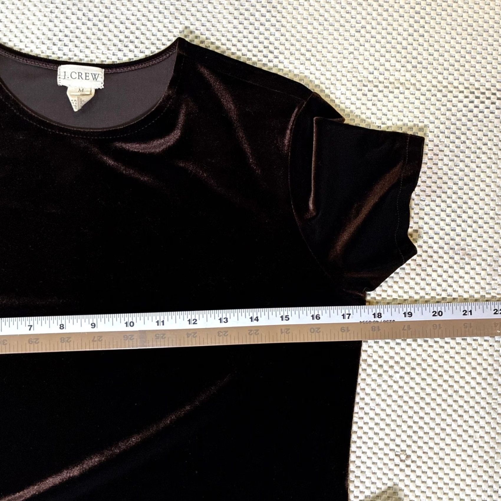 J.Crew EUC J. Crew Brown Velvet Short Sleeve Knee Length Sheath Dress Women's M Size 32" / US 10 / IT 46 - 5 Thumbnail