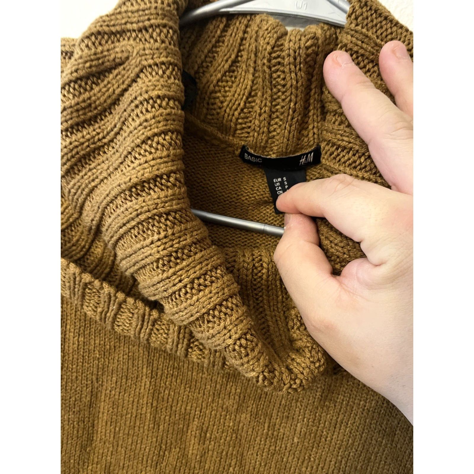 H&M H&M Basics Women's Sweater Turtleneck Knit Long Sleeve Brown S Solid Pullover Women Size S / US 4 / IT 40 - 3 Thumbnail