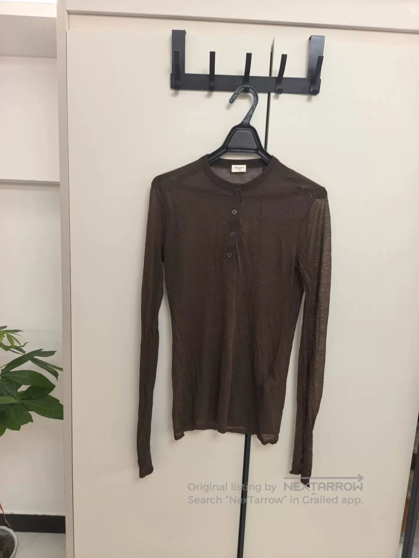Saint Laurent Paris Saint Laurent Solid Henley Knit Shirt. Size S / US 4 / IT 40 - 1 Thumbnail