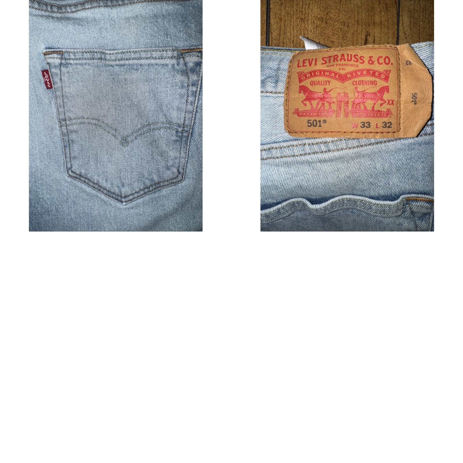 Levi's VINTAGE Levi’s 501 Button Fly Jeans Men 33x31 Stone Washed Blue Denim Straight Leg Distressed USA 501 Mens Size US 33 - 8 Thumbnail