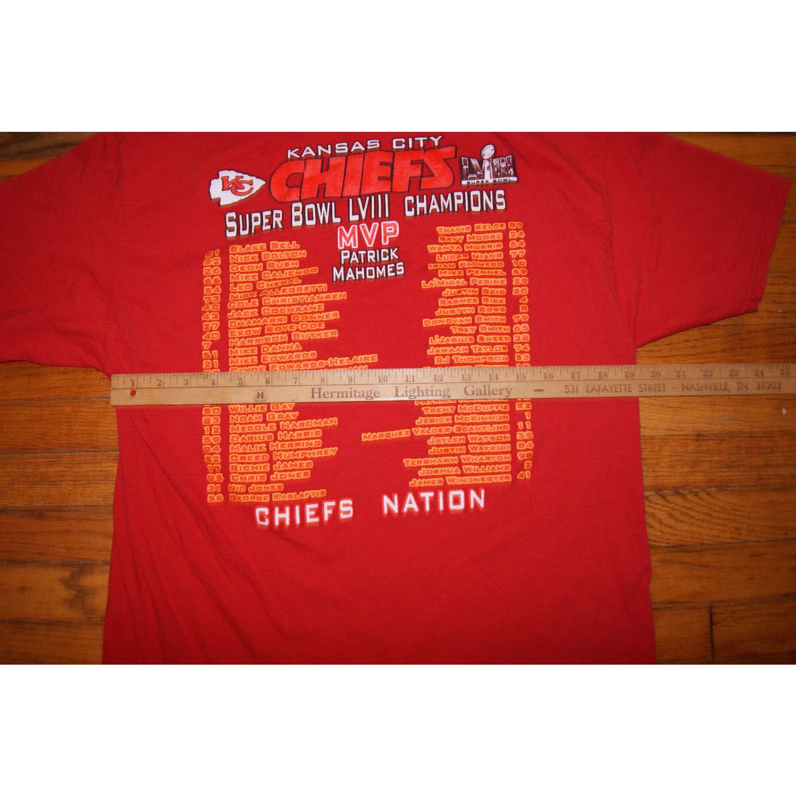 Fruit Of The Loom Kansas City Chiefs Super Bowl Champions L TShirt 2 Sided Size US L / EU 52-54 / 3 - 6 Thumbnail