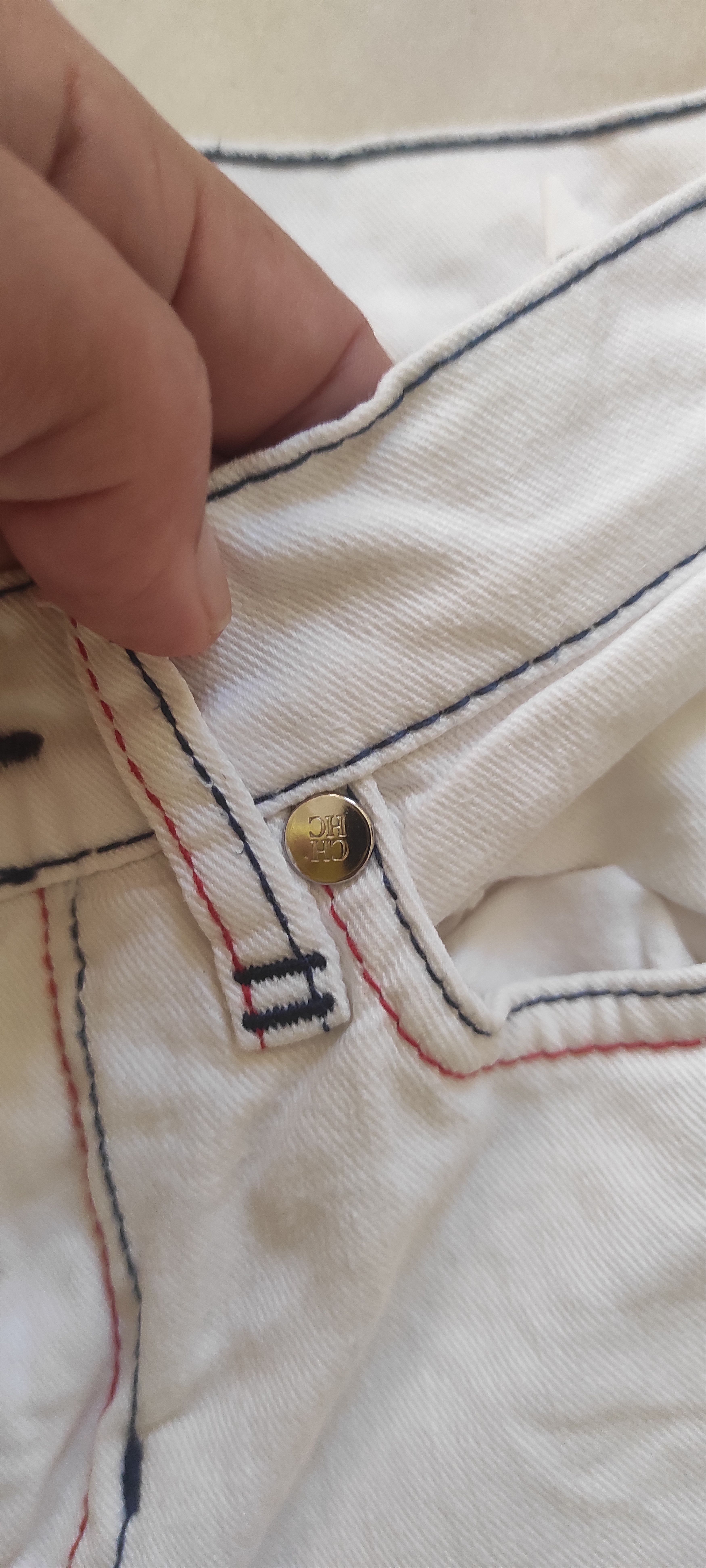 Carolina Herrera Carolina Herrera Logo Embroidery Denim Jeans White Kids Sz 2 Size 26" / US 2 / IT 38 - 6 Thumbnail