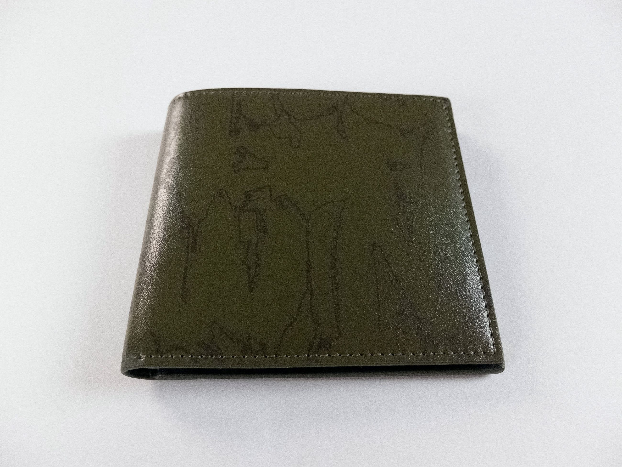 Alexander McQueen ALEXANDER MCQUEEN khaki green abstract logo leather wallet q Size ONE SIZE - 2 Thumbnail