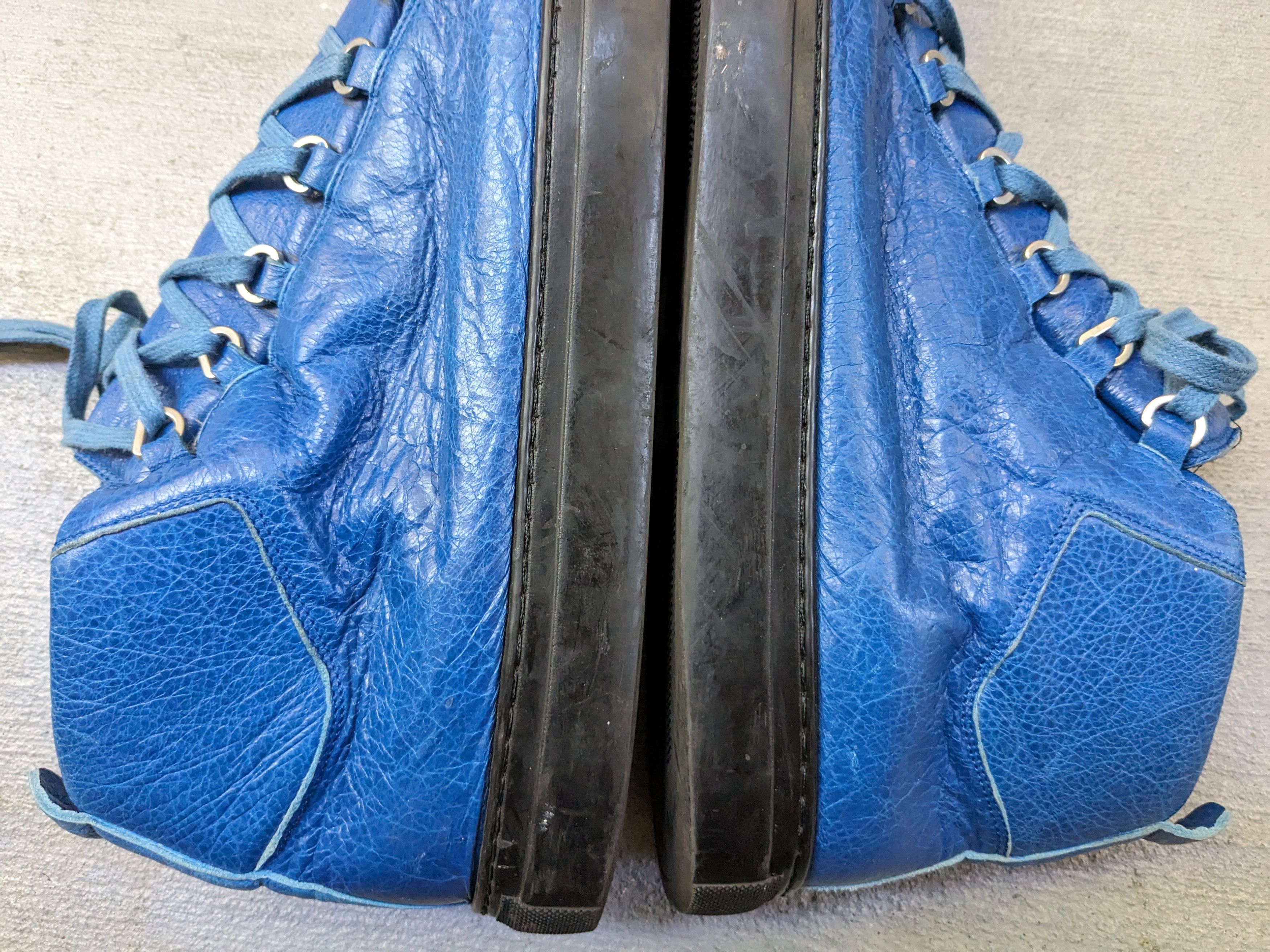 Balenciaga Balenciaga Arena Blue Black Leather 13 High Tops Lace Up Size US 13 / EU 46 - 8 Thumbnail