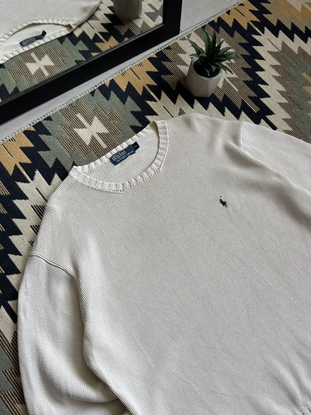 Polo Ralph Lauren Vintage 90’s Polo Ralph Lauren Cream Knitted Sweater Size US XL / EU 56 / 4 - 4 Thumbnail