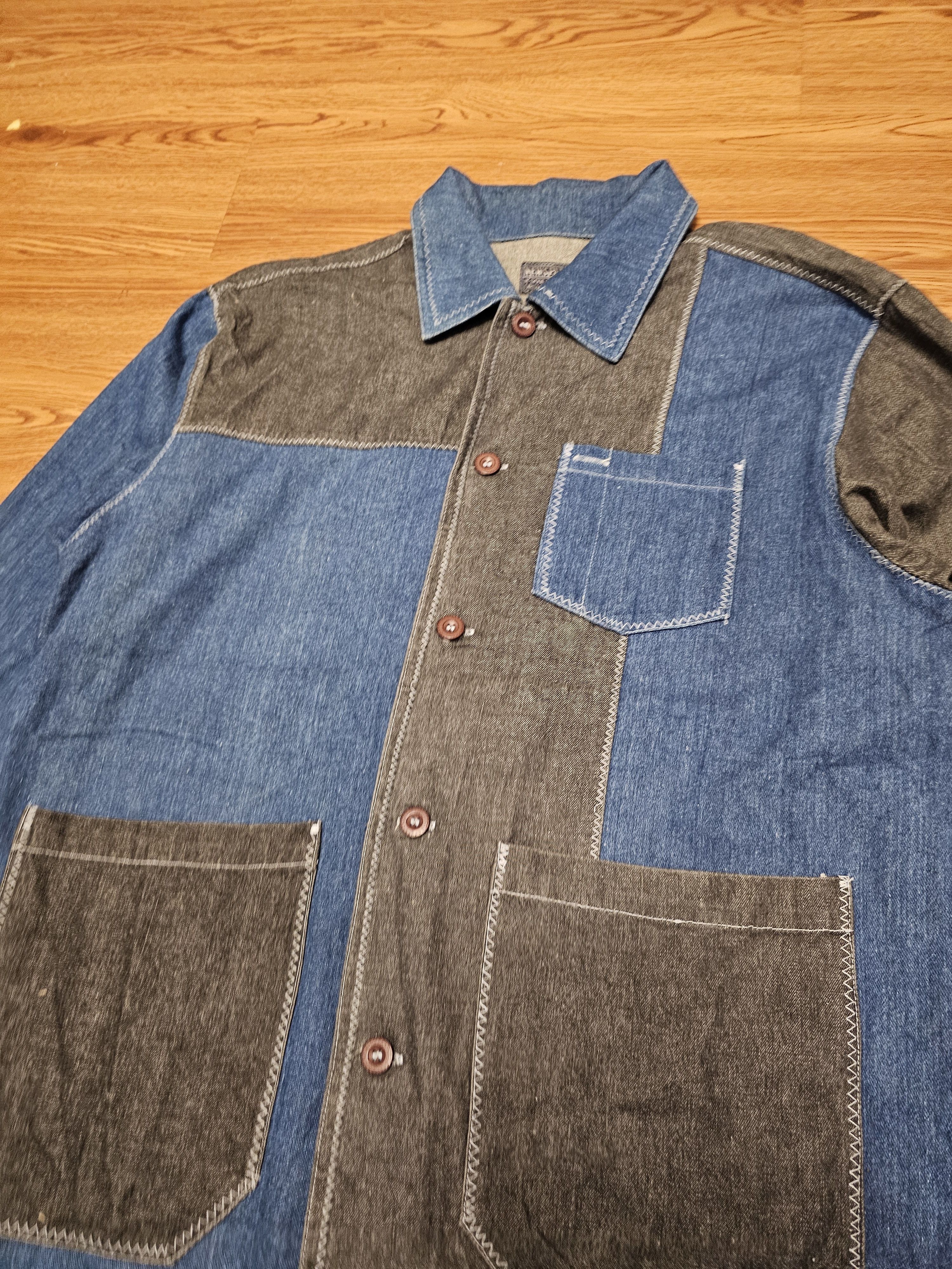 45rpm × Japanese Brand × Vintage Vintage Newspaper Patchwork Contrast Stitch Chore Jacket Size US L / EU 52-54 / 3 - 3 Thumbnail