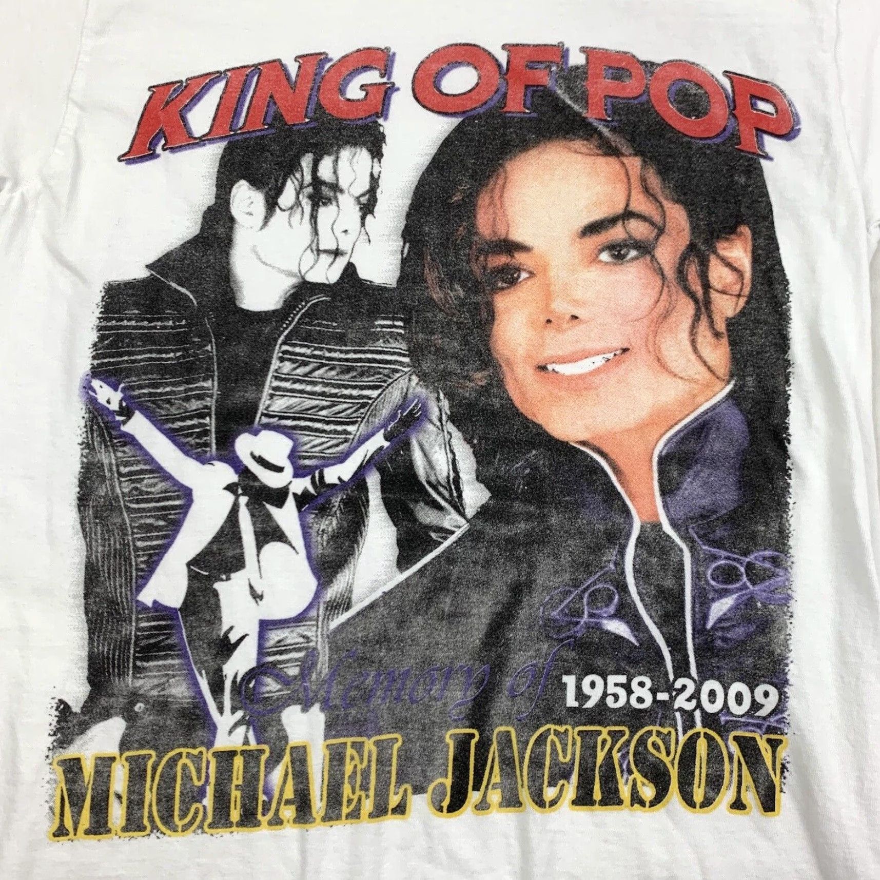 Vintage Michael Jackson Rap Tee Shirt Adult Medium White King Of Pop Memorial Shirt Y2K Size US M / EU 48-50 / 2 - 2 Thumbnail