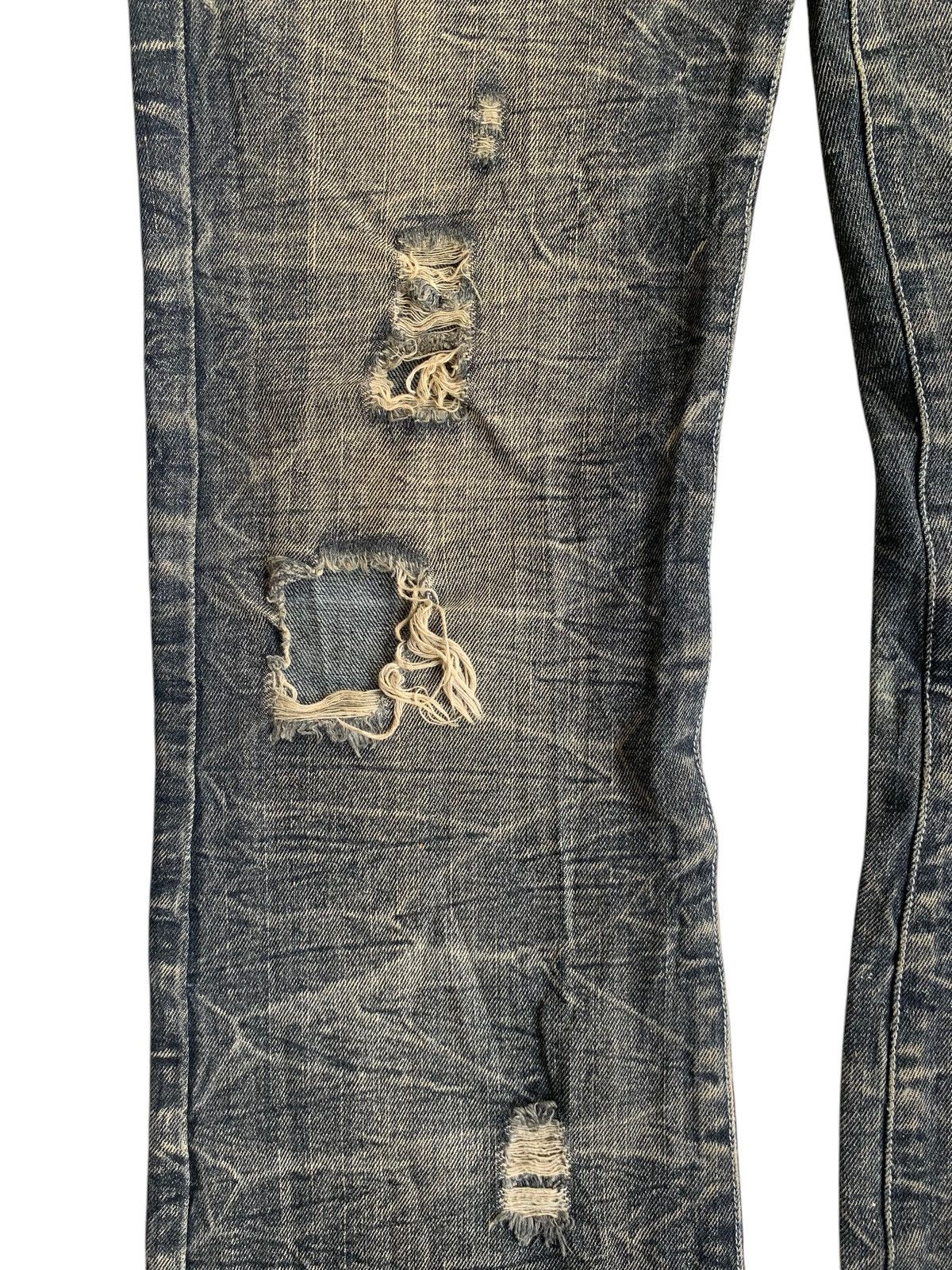 LOWBOX FLARE💥 LOMBOX RUSTY JAPANESE PUNK DISTRESSED DENIM☠️🎌 Size US 33 - 9 Thumbnail