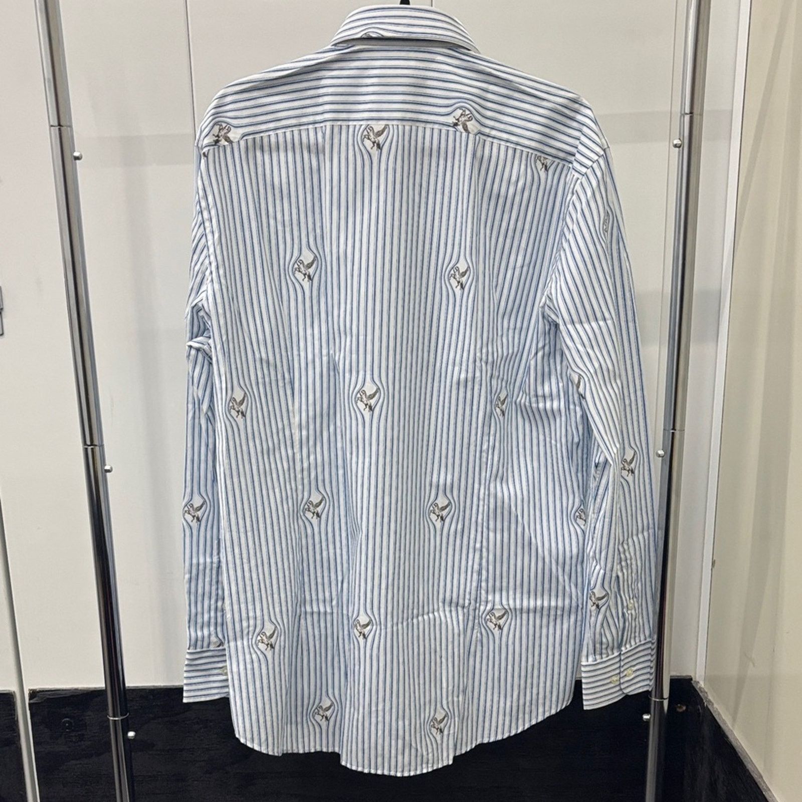 Etro NWT Etro White and Blue Patterned Dress Shirt Size 43 L Size US L / EU 52-54 / 3 - 8 Thumbnail