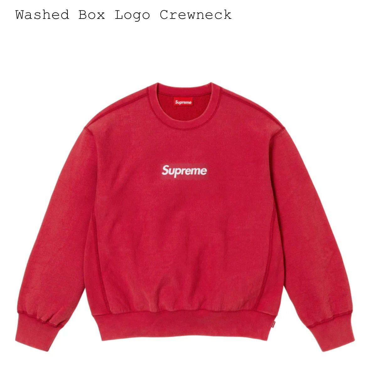 Supreme Washed Box Logo Crewneck Red Medium | Grailed 