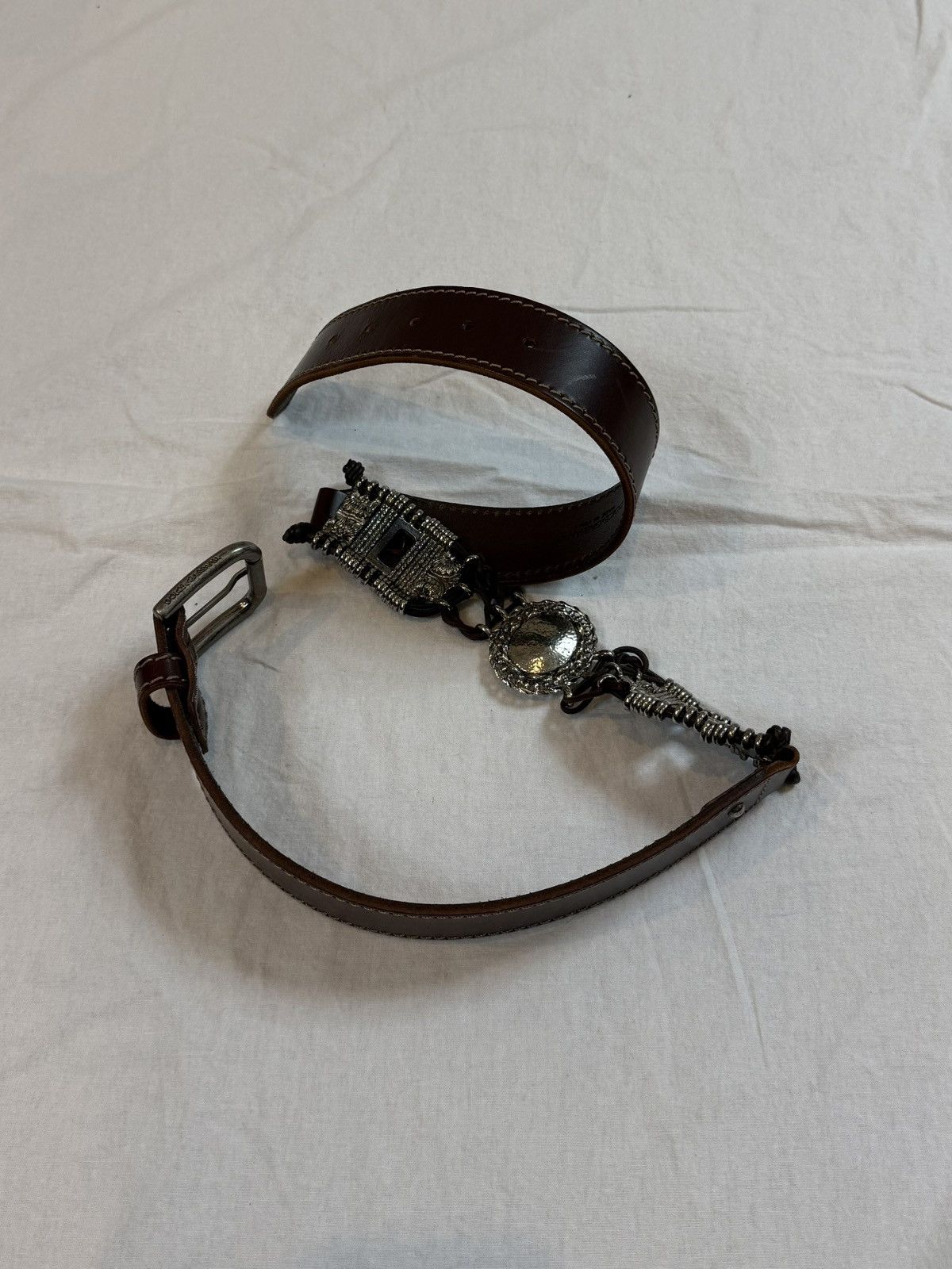 Dolce & Gabbana Western Sliver Calf Leather Belt Size ONE SIZE - 10 Thumbnail
