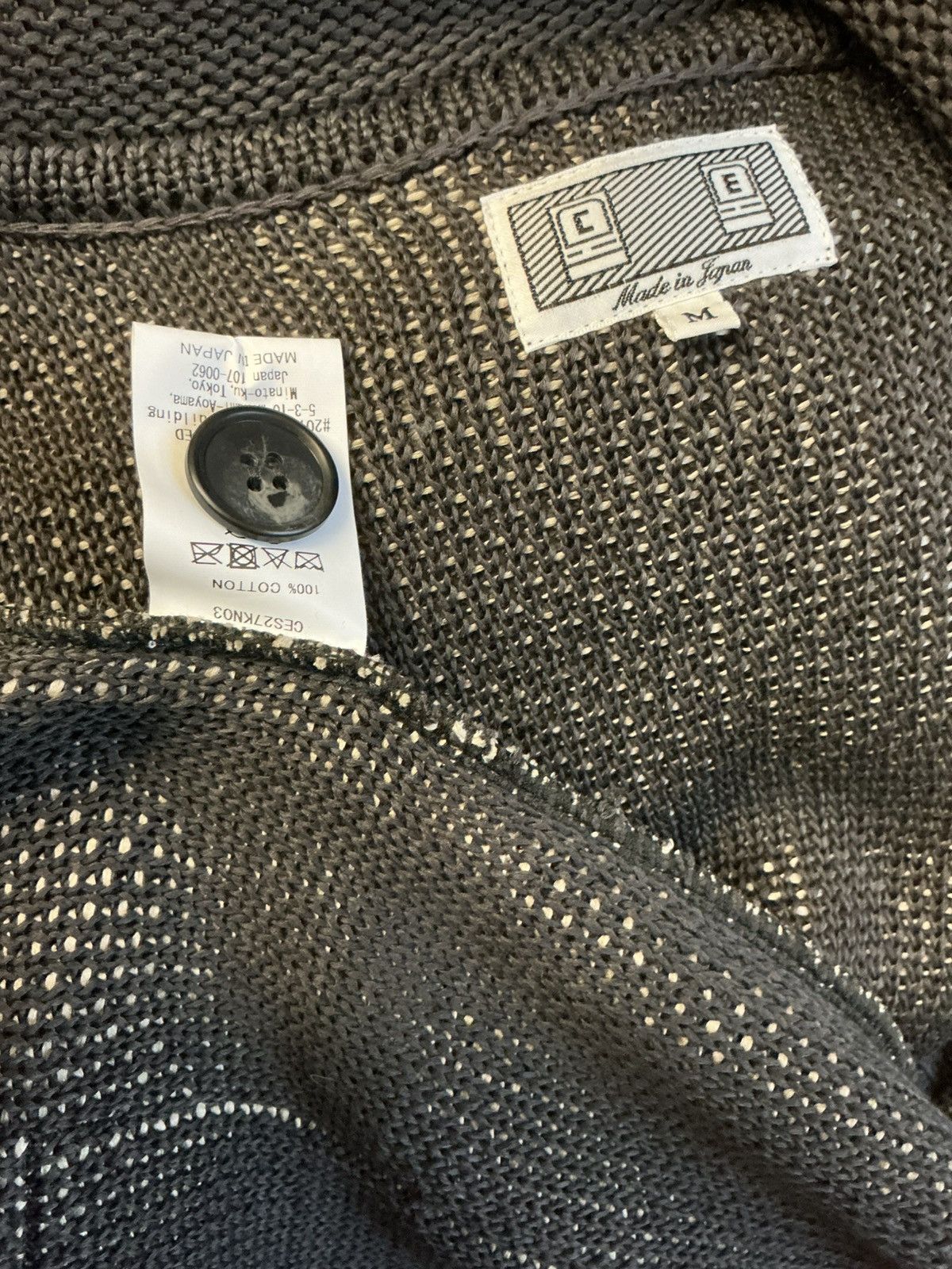 Cav Empt Cav Empt Men’s Grid Loose Knit Cardigan Charcoal Size US S / EU 44-46 / 1 - 3 Thumbnail