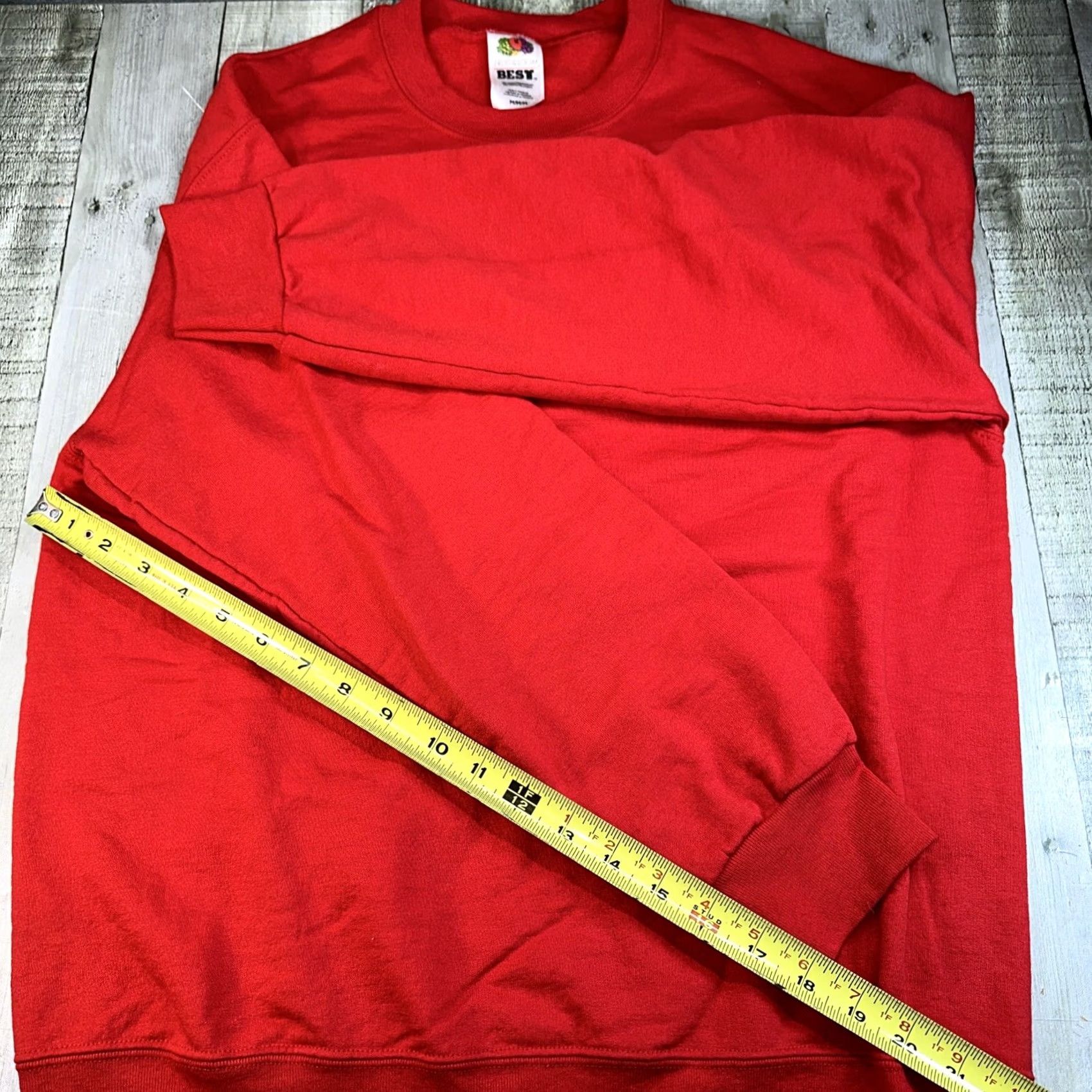 Fruit Of The Loom VINTAGE Fruit of the Loom Men’s Sweatshirt 90s Red Crewneck M Medium Pullover Boys Womens Size US M / EU 48-50 / 2 - 4 Thumbnail