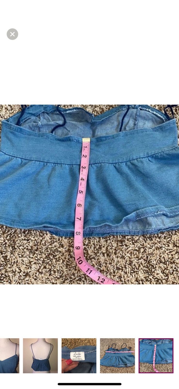 Zara Zara trafaluc small chambray crop top Size S / US 4 / IT 40 - 6 Thumbnail