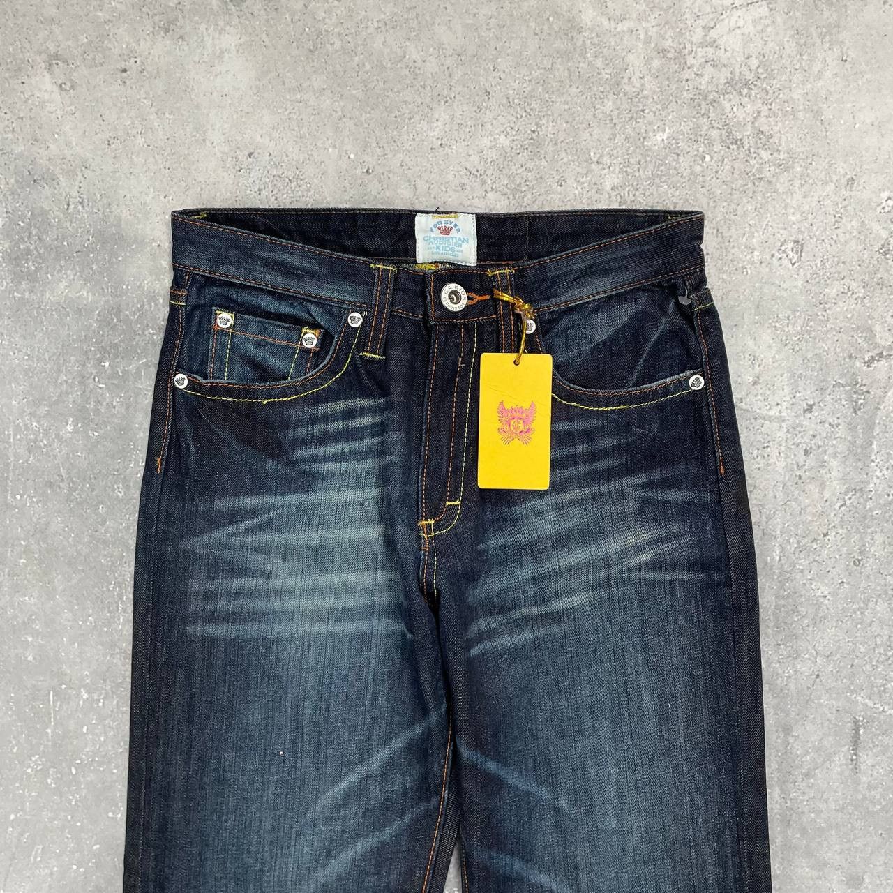 Christian Audigier × Ed Hardy Christian Audigier Kids Forever Dagger Jeans Blue Size 14/16 Size 27" / US 4 / IT 40 - 4 Thumbnail