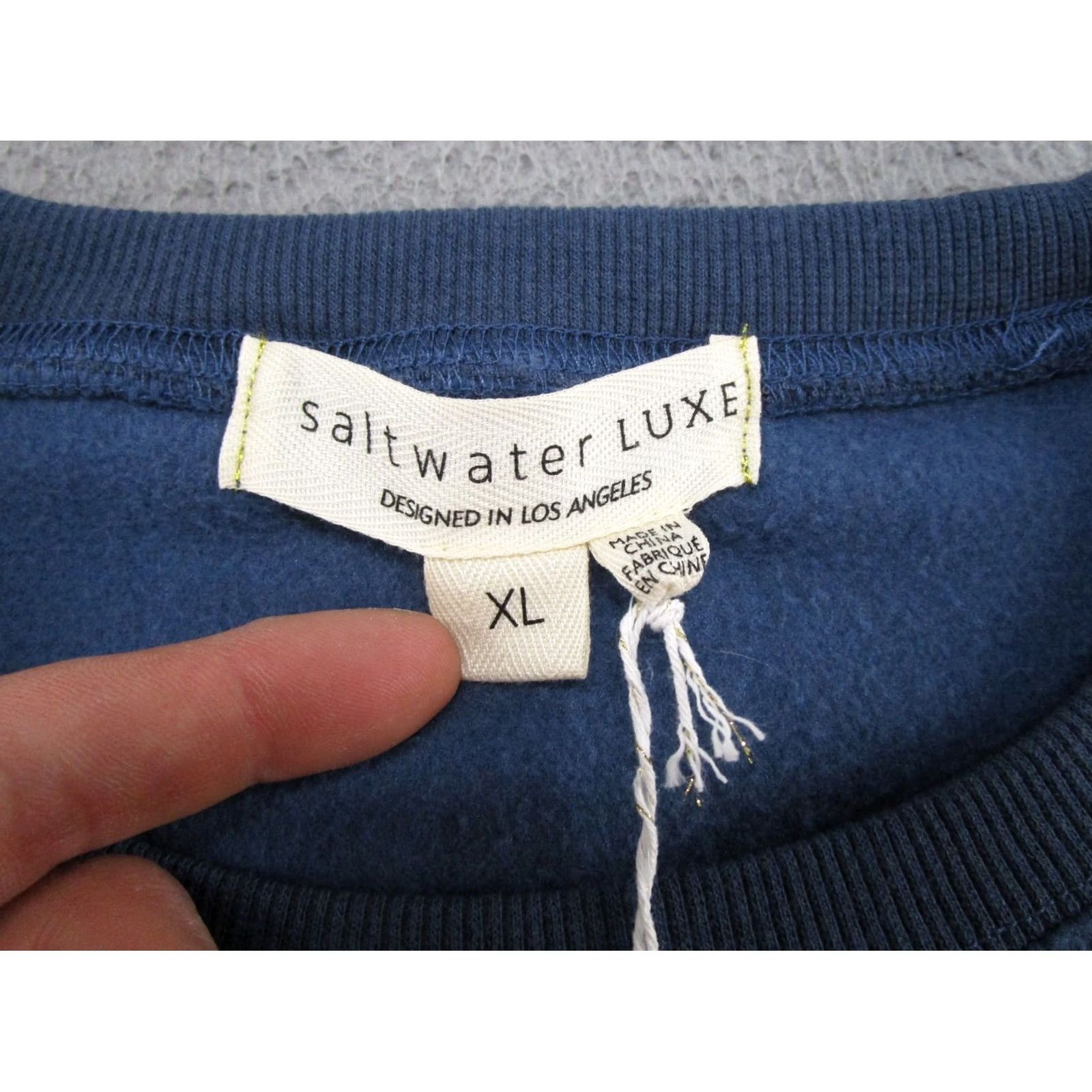 Vintage Saltwater Luxe Sweatshirt Blue Follow The Sunshine Graphic Pullover XL Womens Crew Neck Casual Beach 2000s Style Logo Size XL / US 12-14 / IT 48-50 - 4 Thumbnail