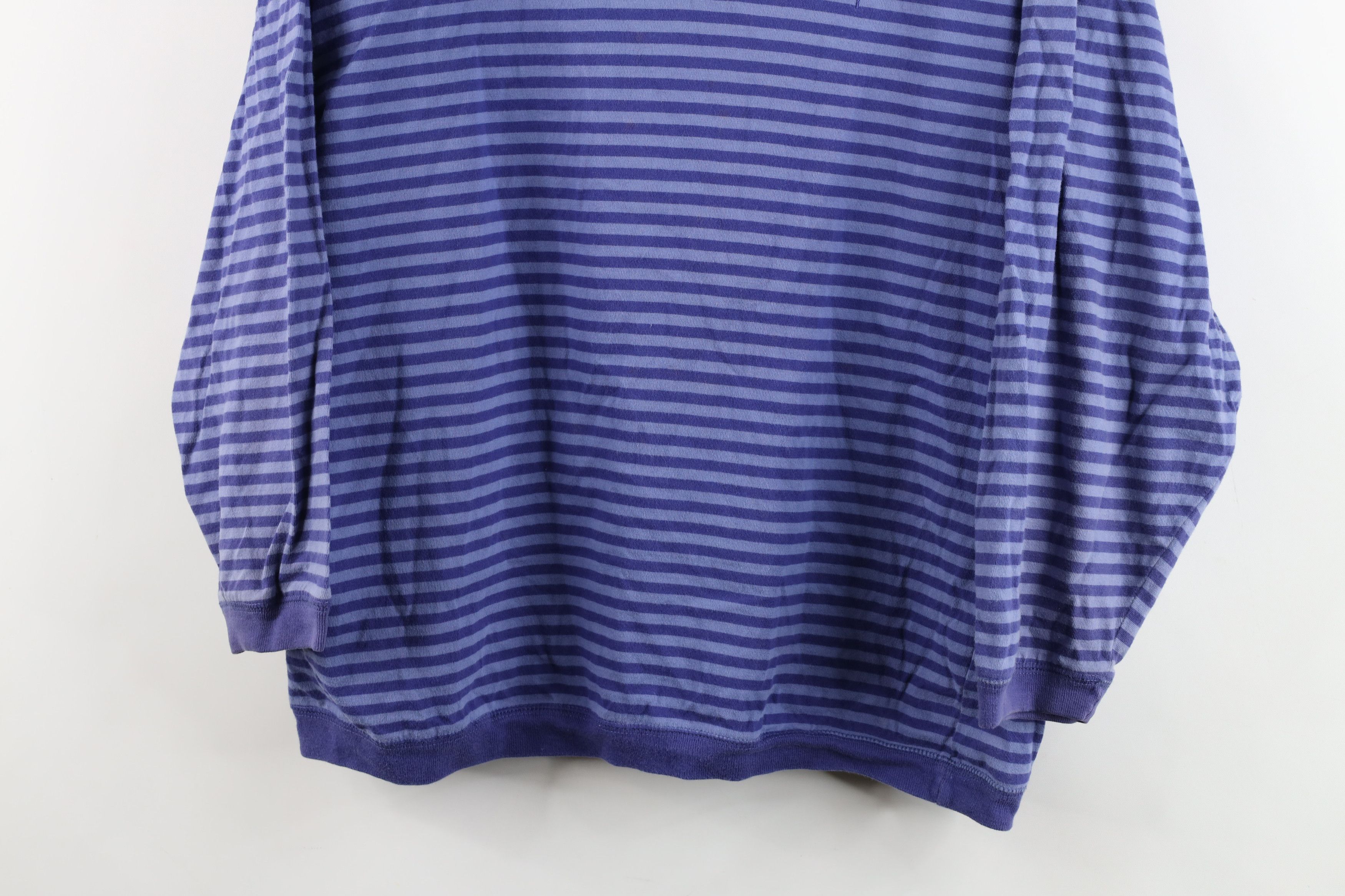 Esprit Vintage 90s Esprit Babydoll Striped Hoodie T-Shirt Purple Size S / US 4 / IT 40 - 3 Thumbnail